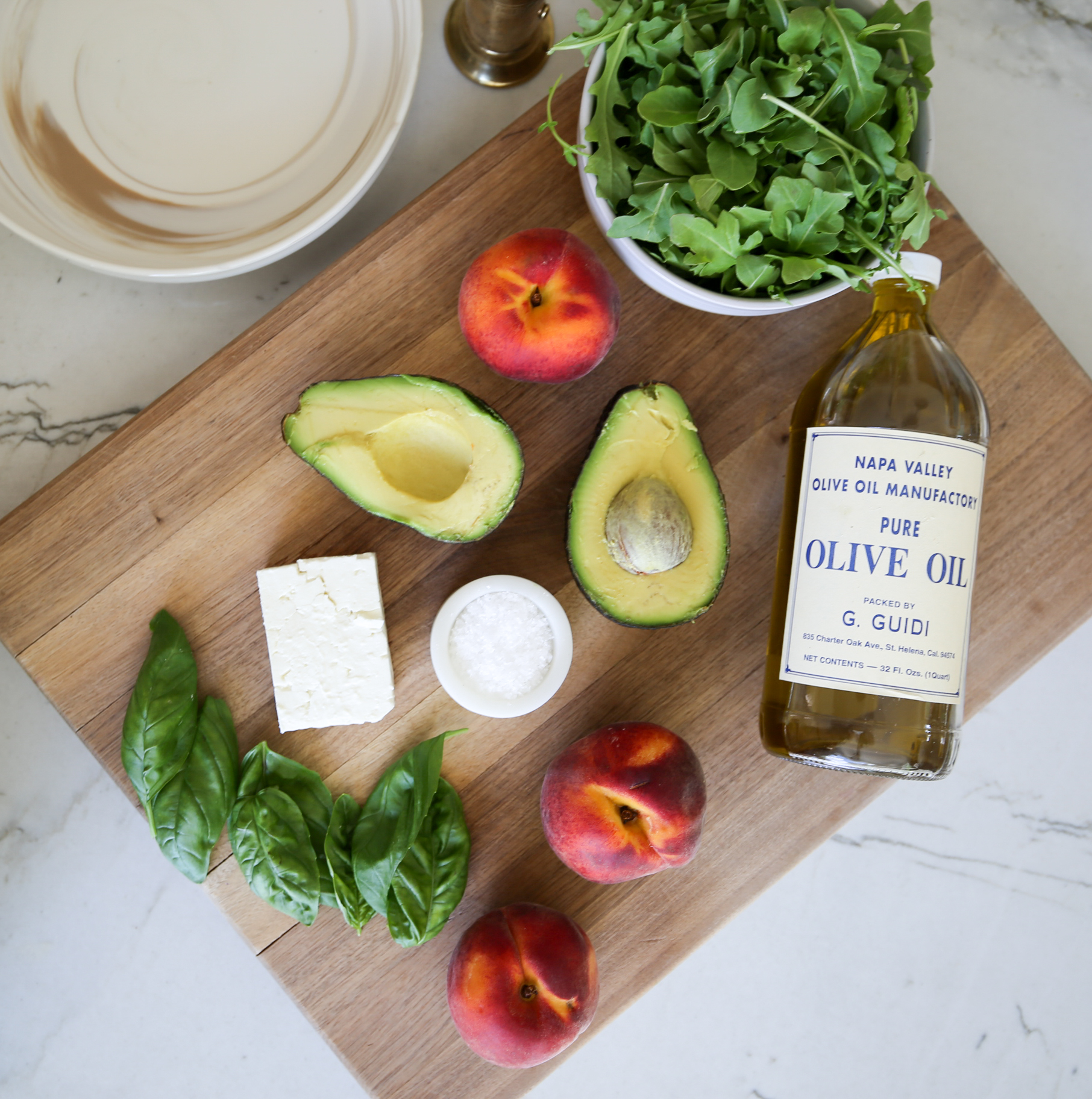summer peach and arugula salad 