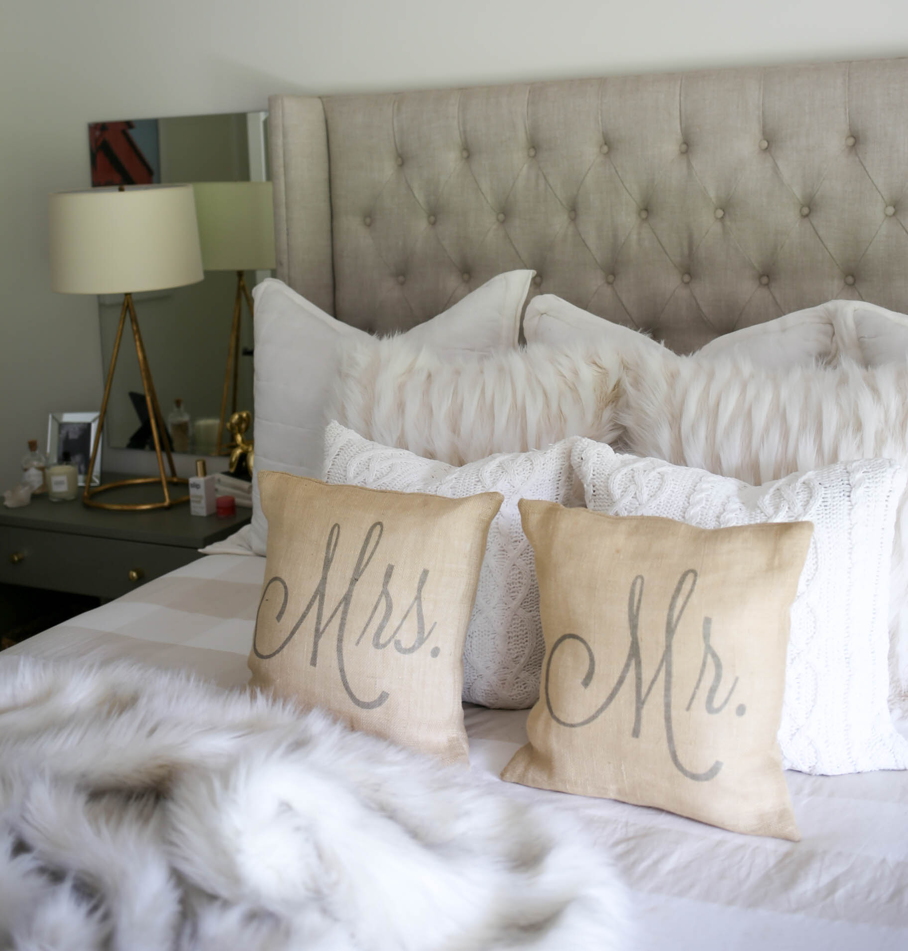 neutral farmhouse bedroom
