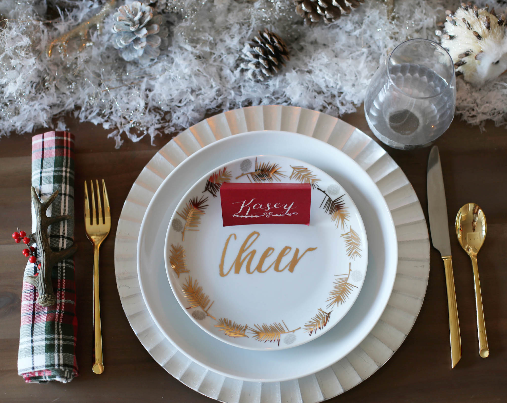 holiday tablescape styled by kasey