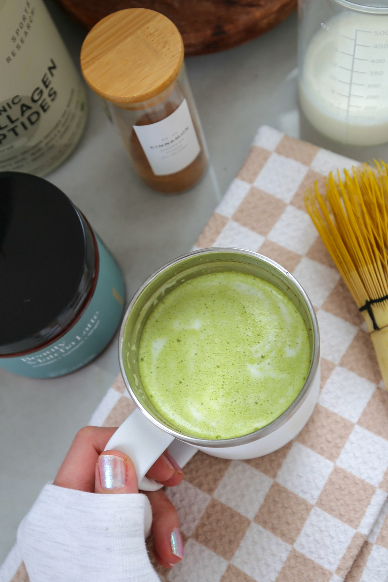 high protein morning matcha drink