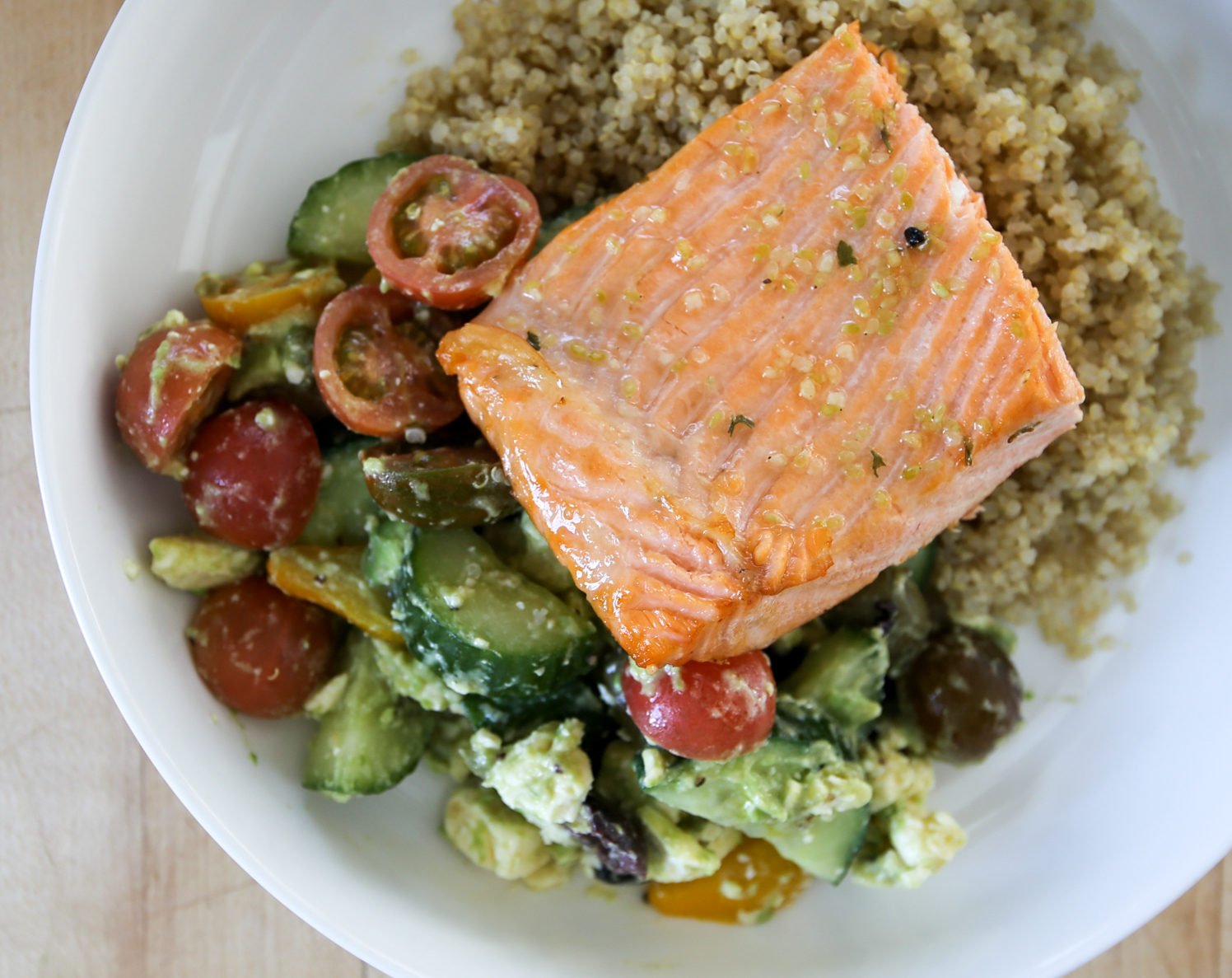 med salmon bowls