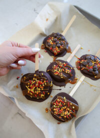 chocolate caramel apple pops