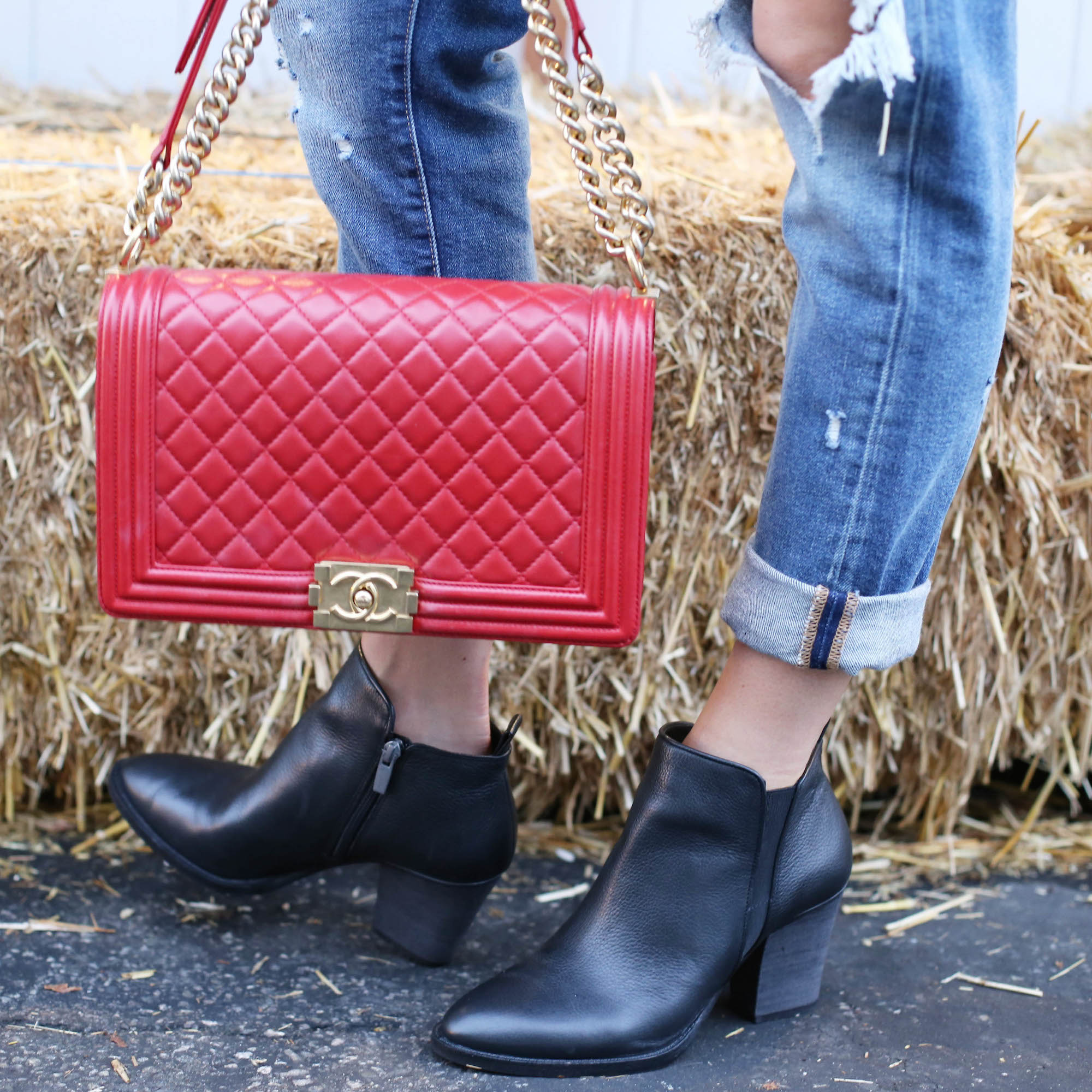 plaid boyfriend jean vince camuto boots