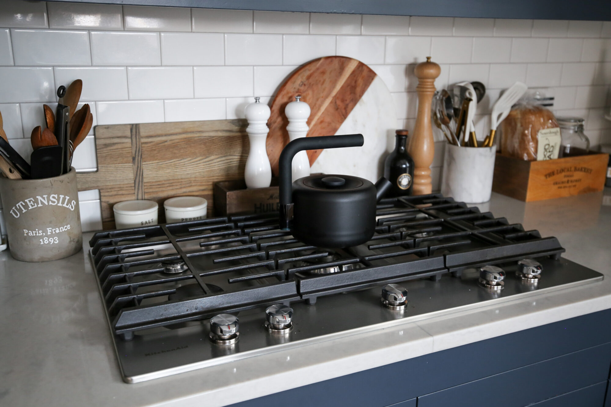 fixer upper blue kitchen