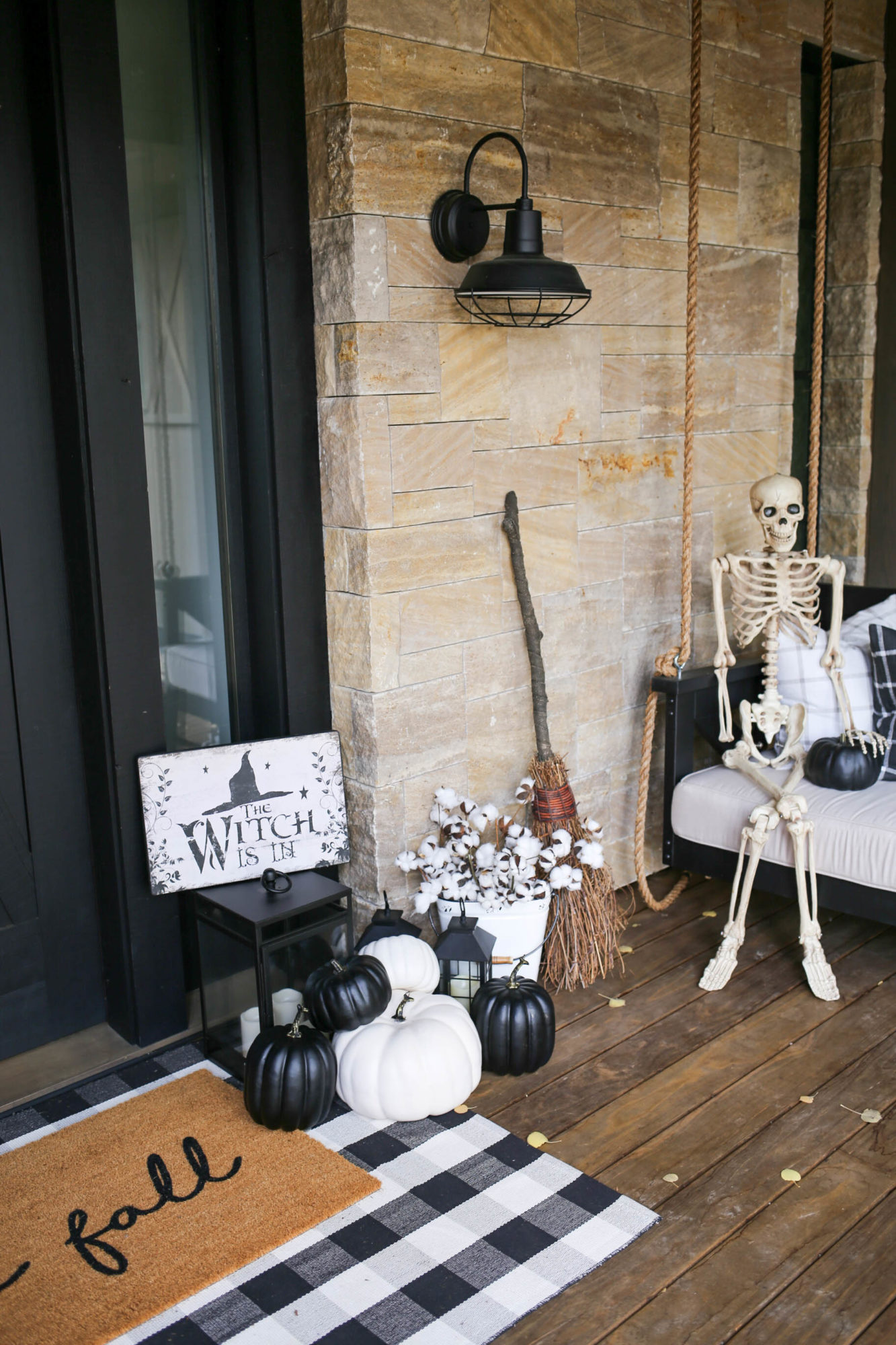 farmhouse halloween front porch