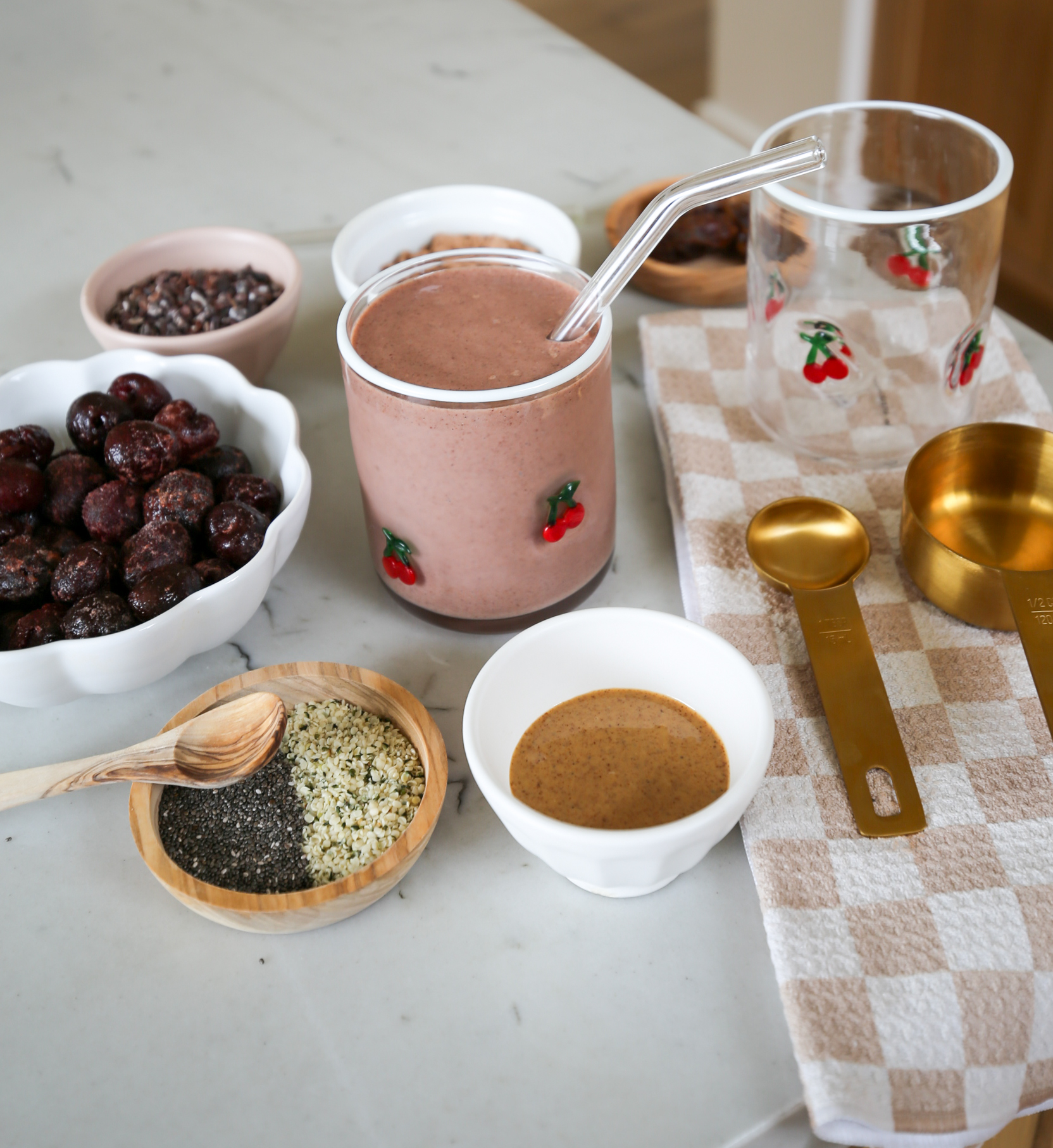cherry chocolate protein smoothie