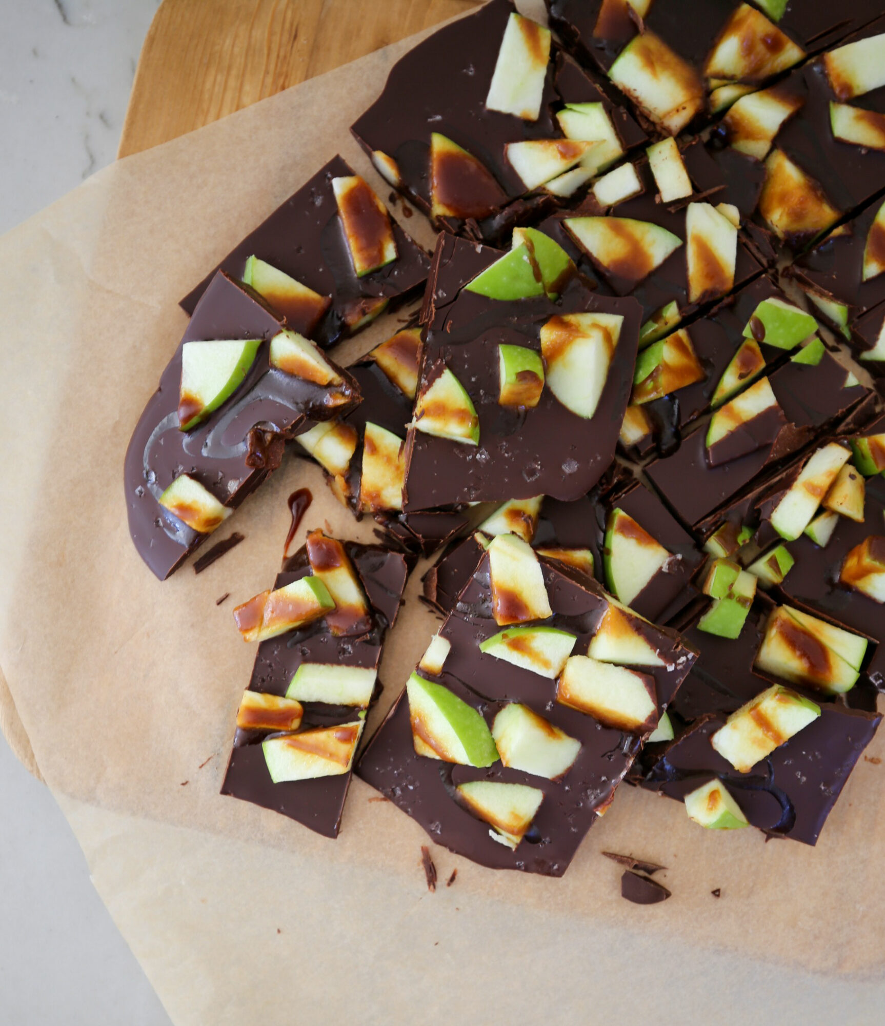 fall chocolate and apple bark
