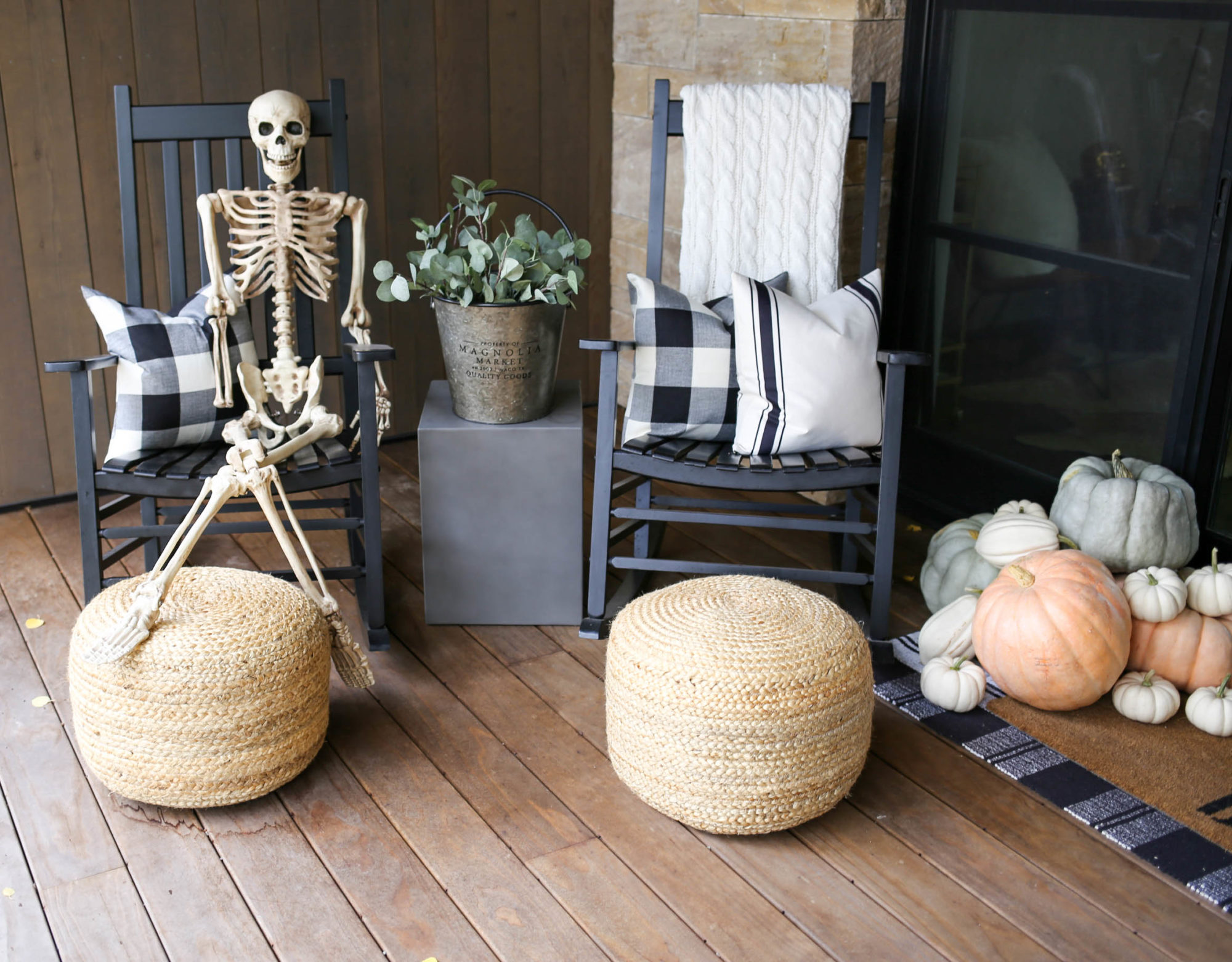 farmhouse halloween front porch
