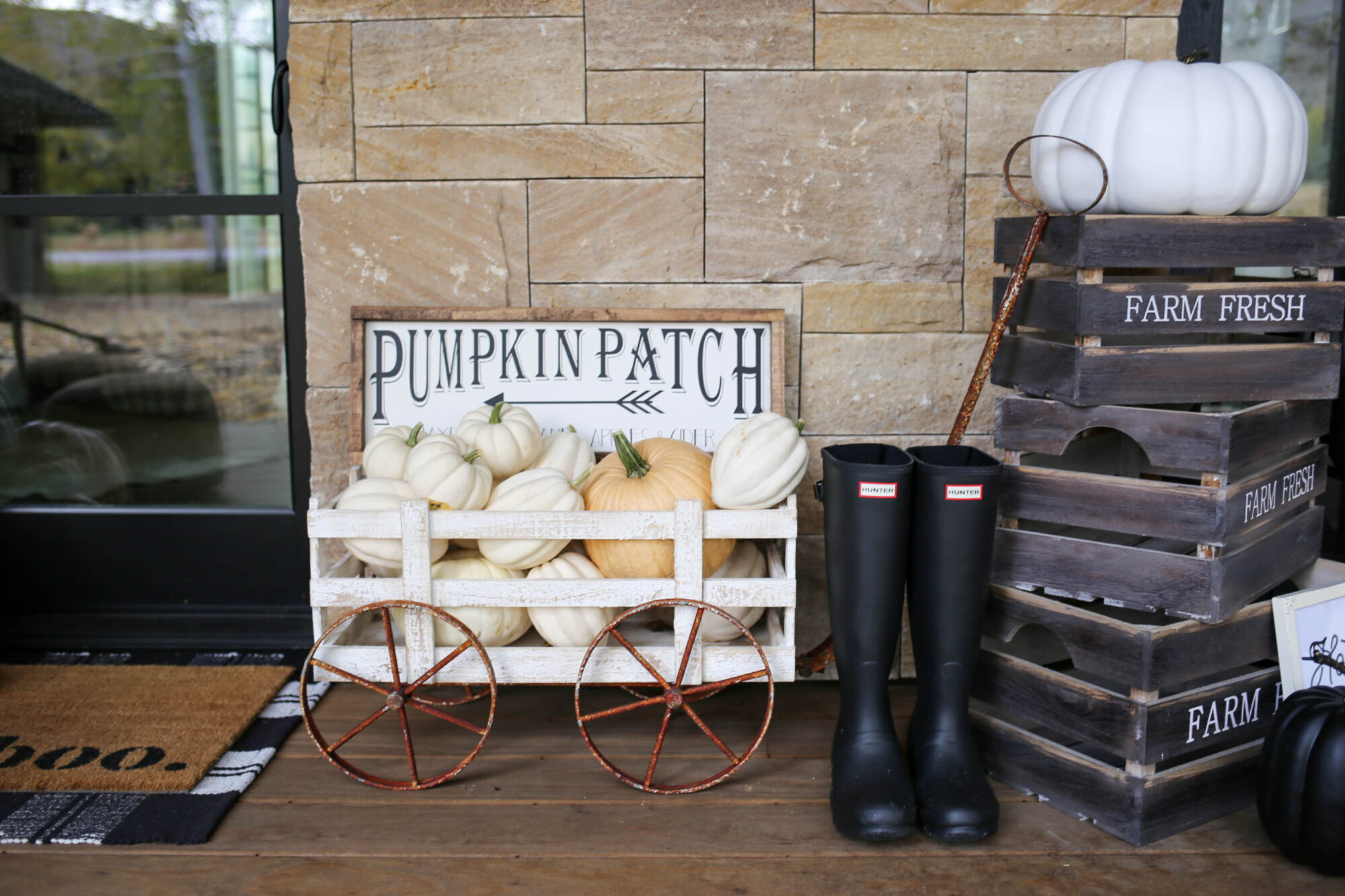 farmhouse halloween front porch
