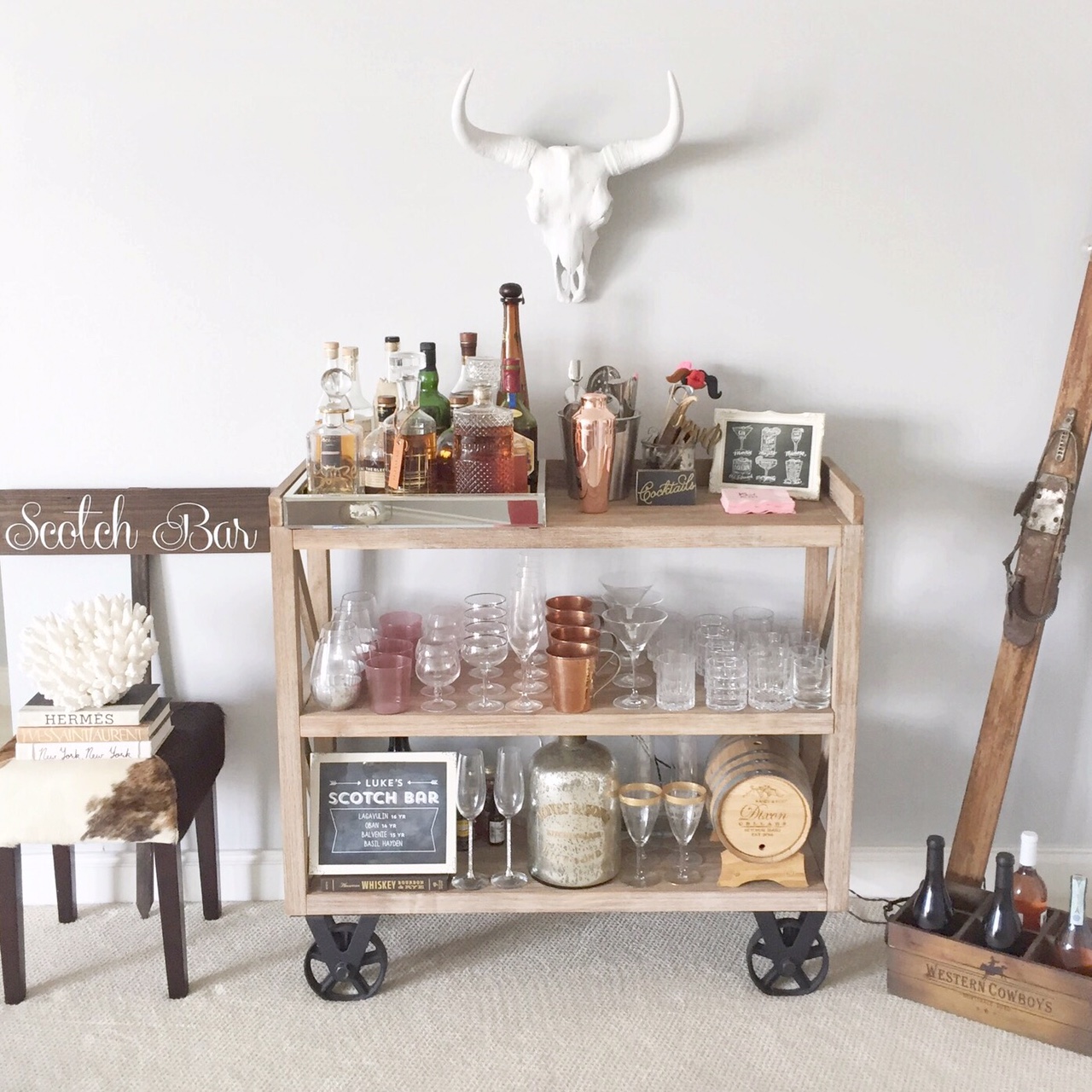 antler decor rustic chic