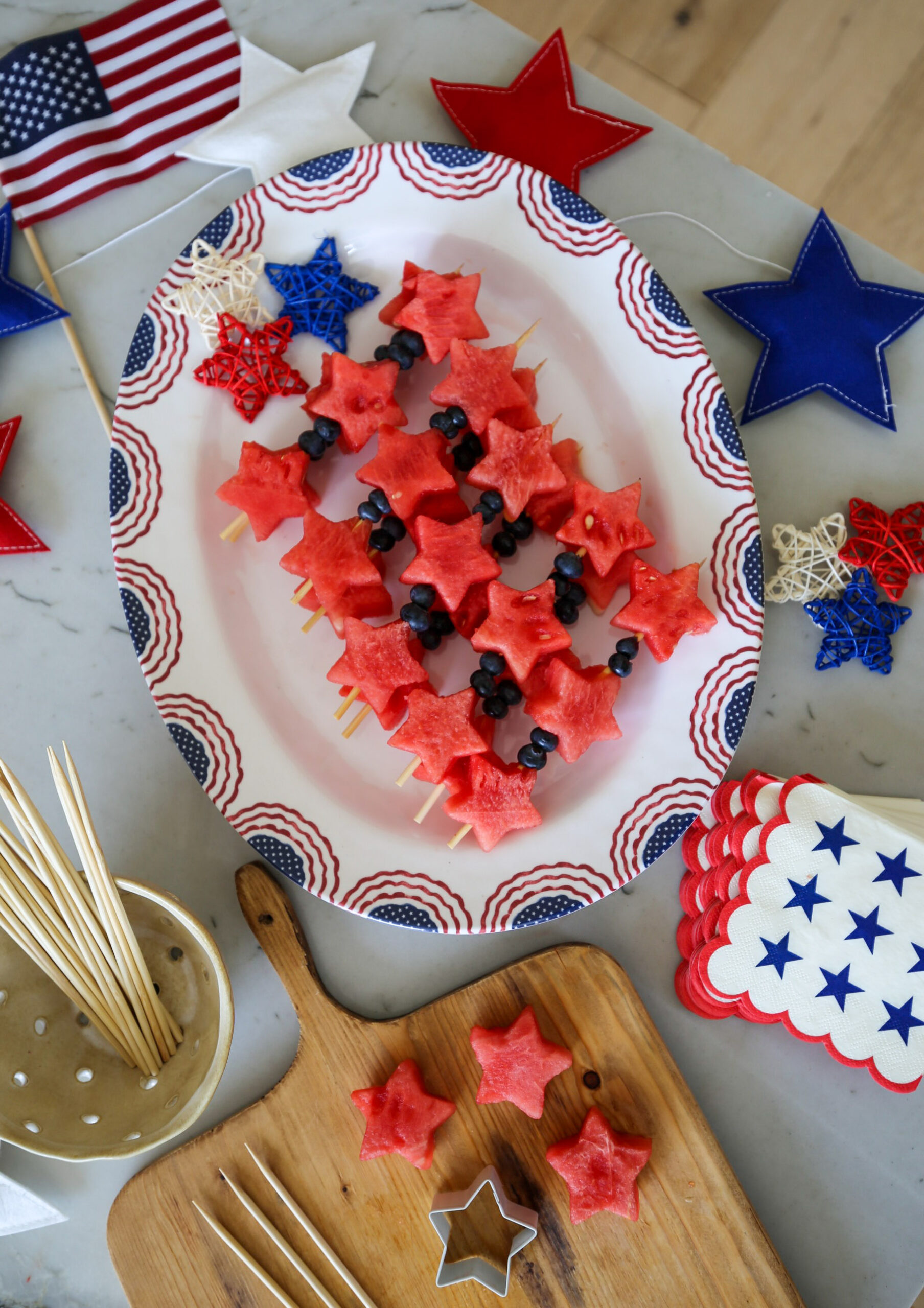4th of July Star Watermelon Skewers