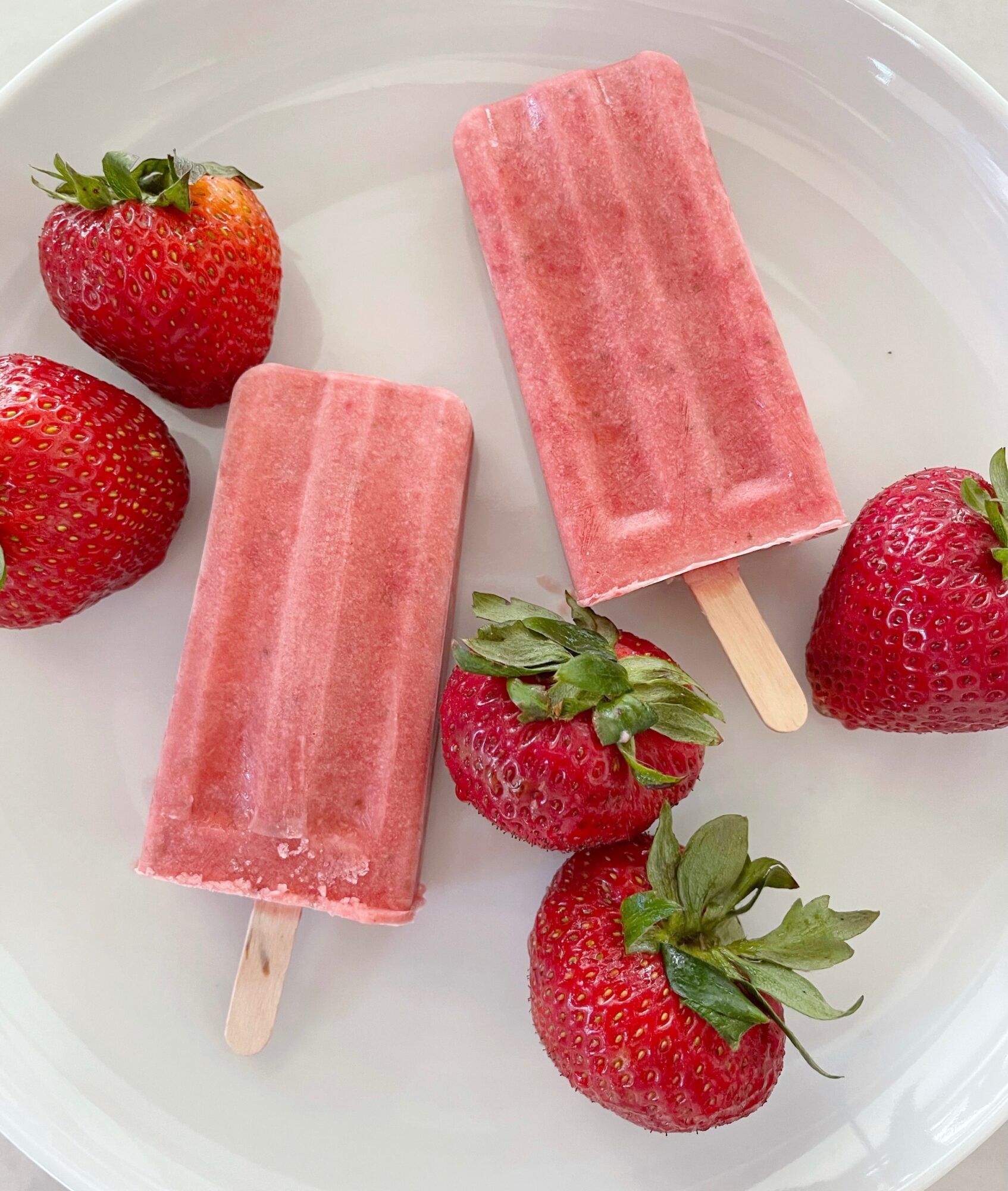 healthy strawberry popsicle