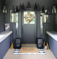 floating witch hat halloween front door