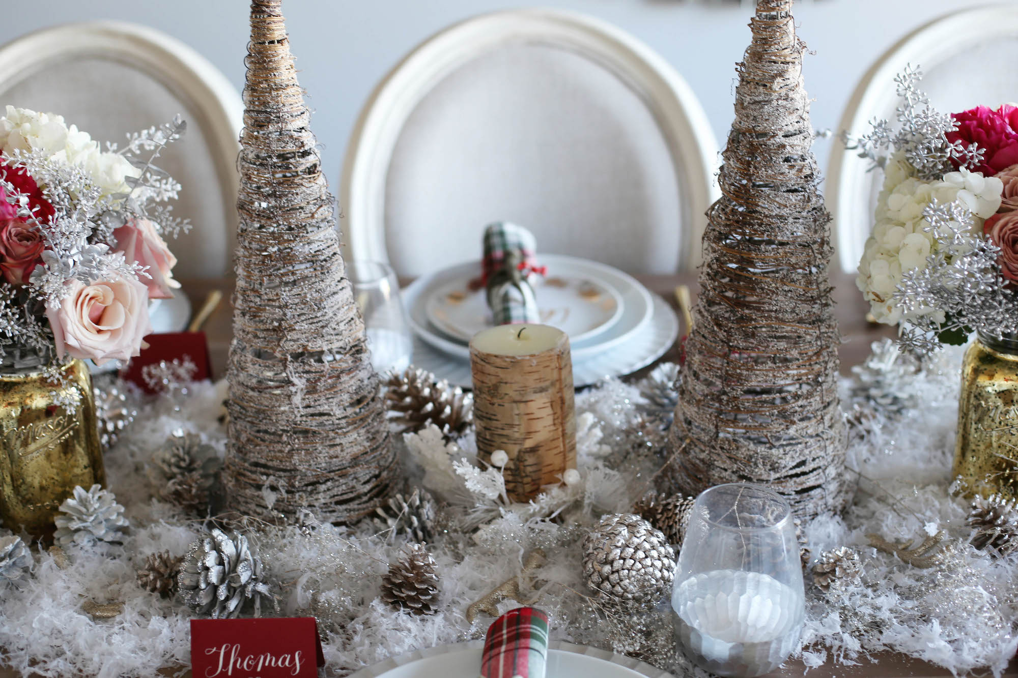 holiday tablescape styled by kasey
