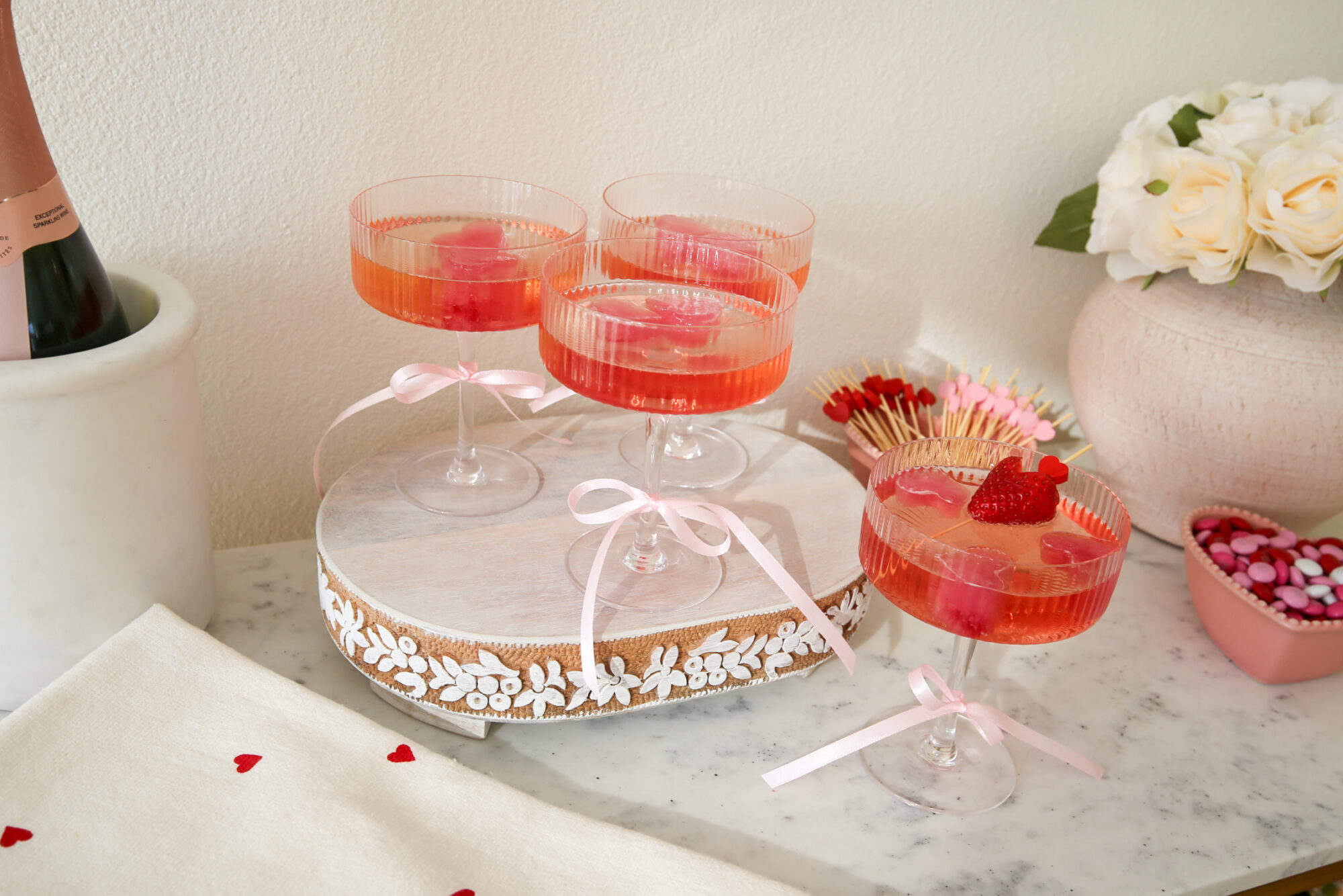 valentines galentines girly bubbly drink