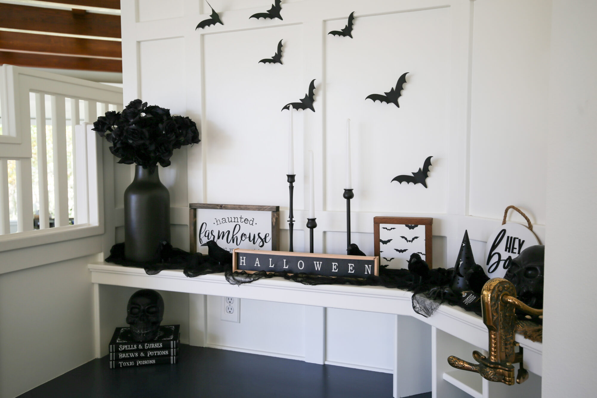 halloween mantel