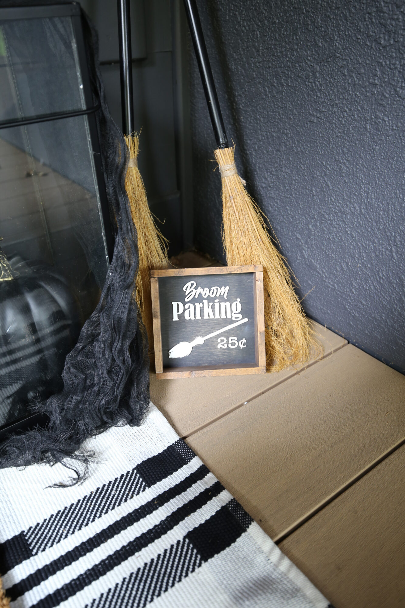 floating witch hat halloween front door