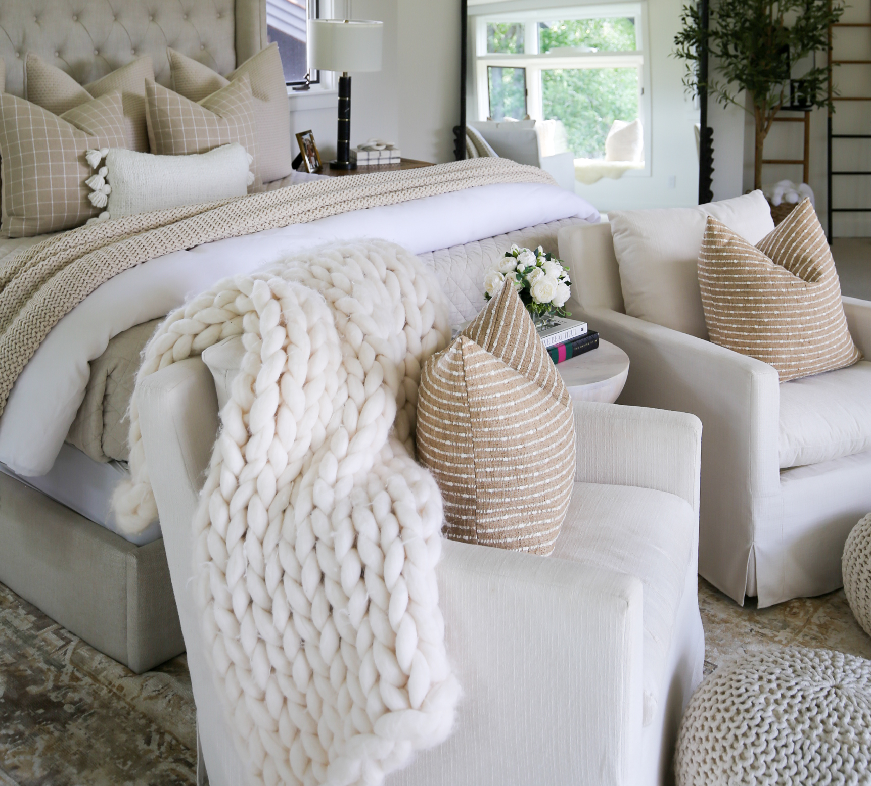 modern country neutral bedroom home decor