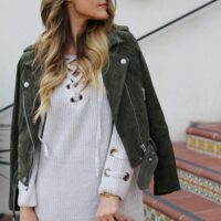 suede and sweater dress
