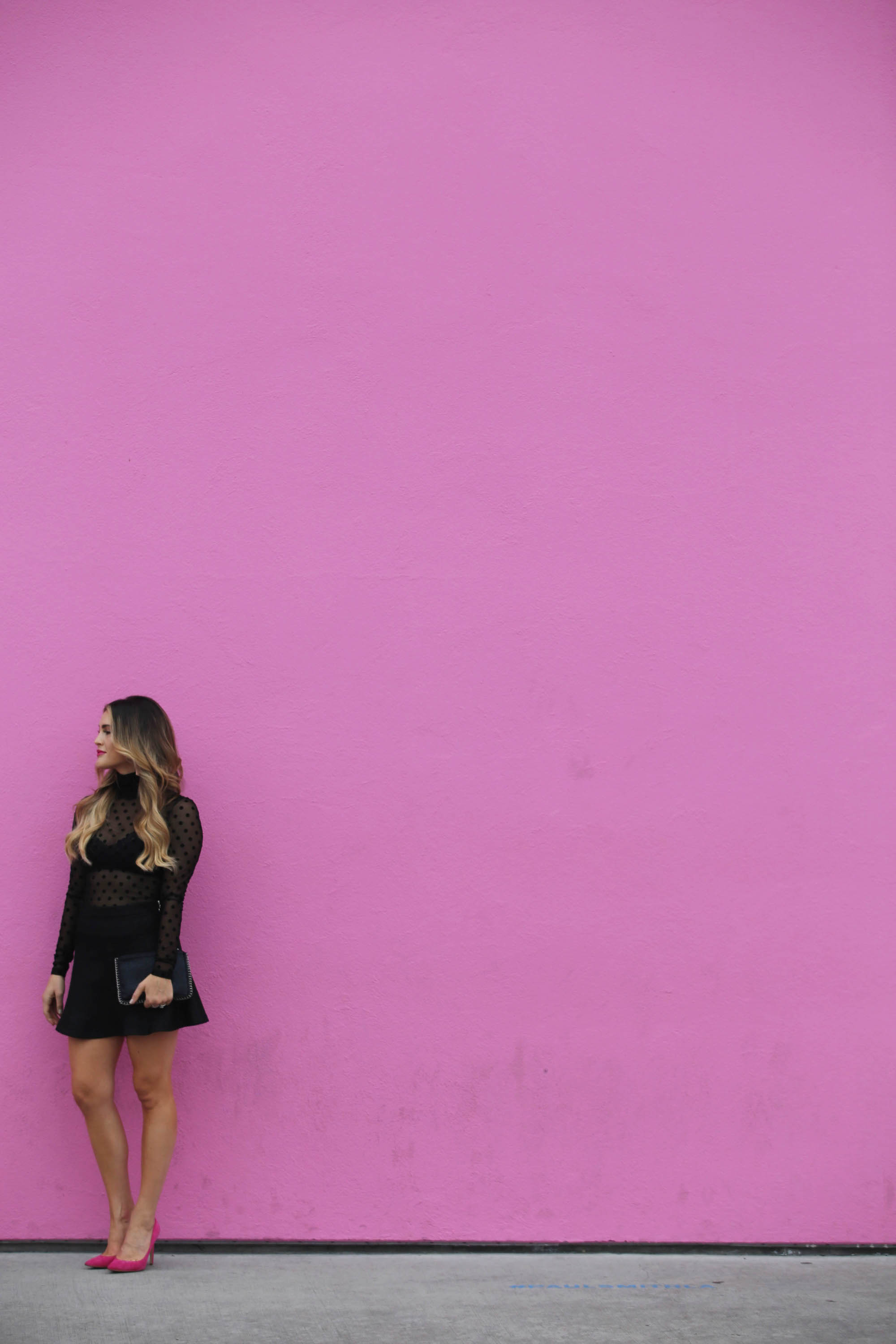 paul smith wall pink polka dots styled by kasey
