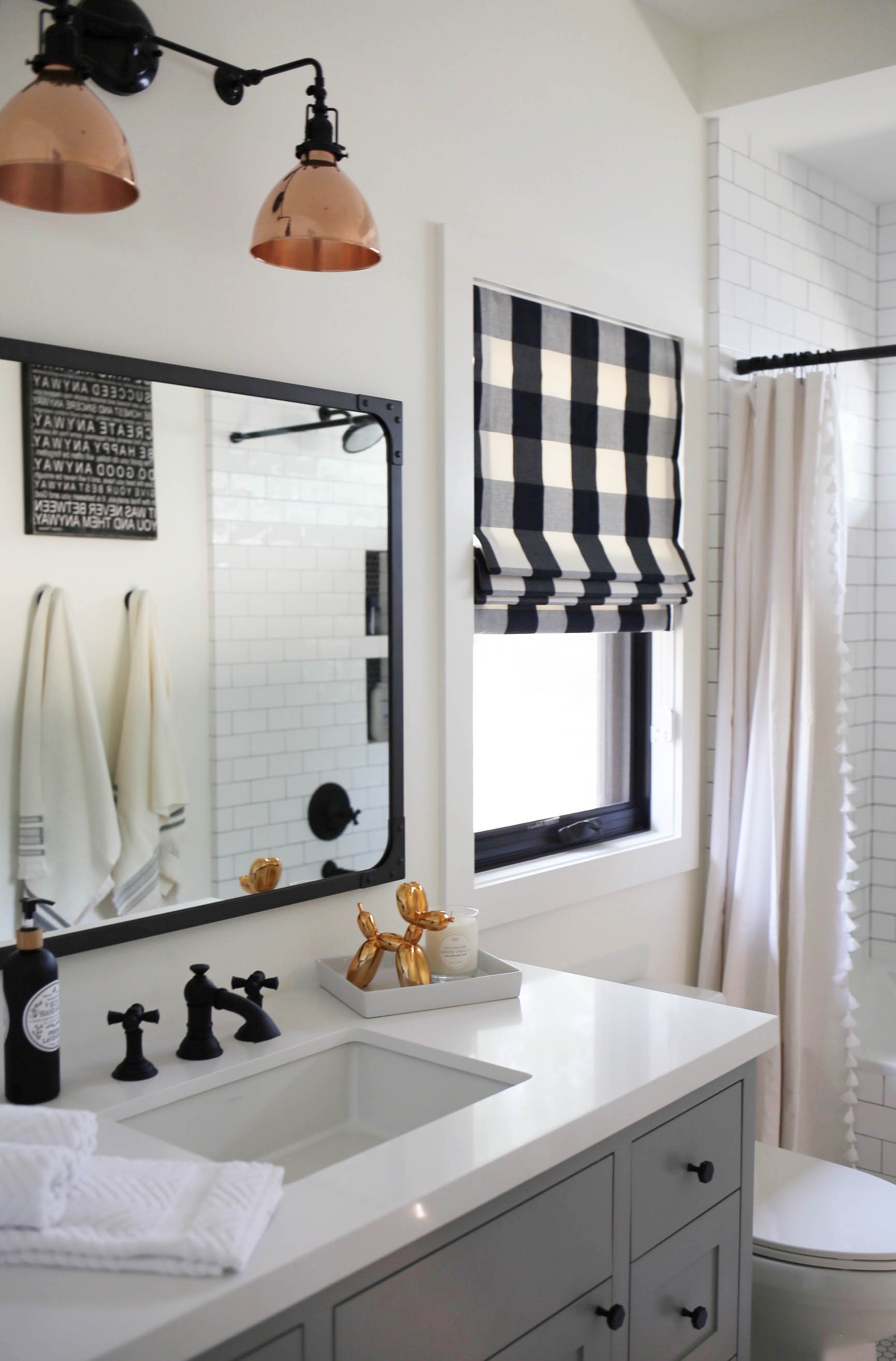 black and white farmhouse bathroom