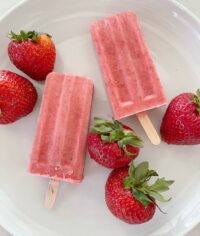 healthy strawberry popsicle