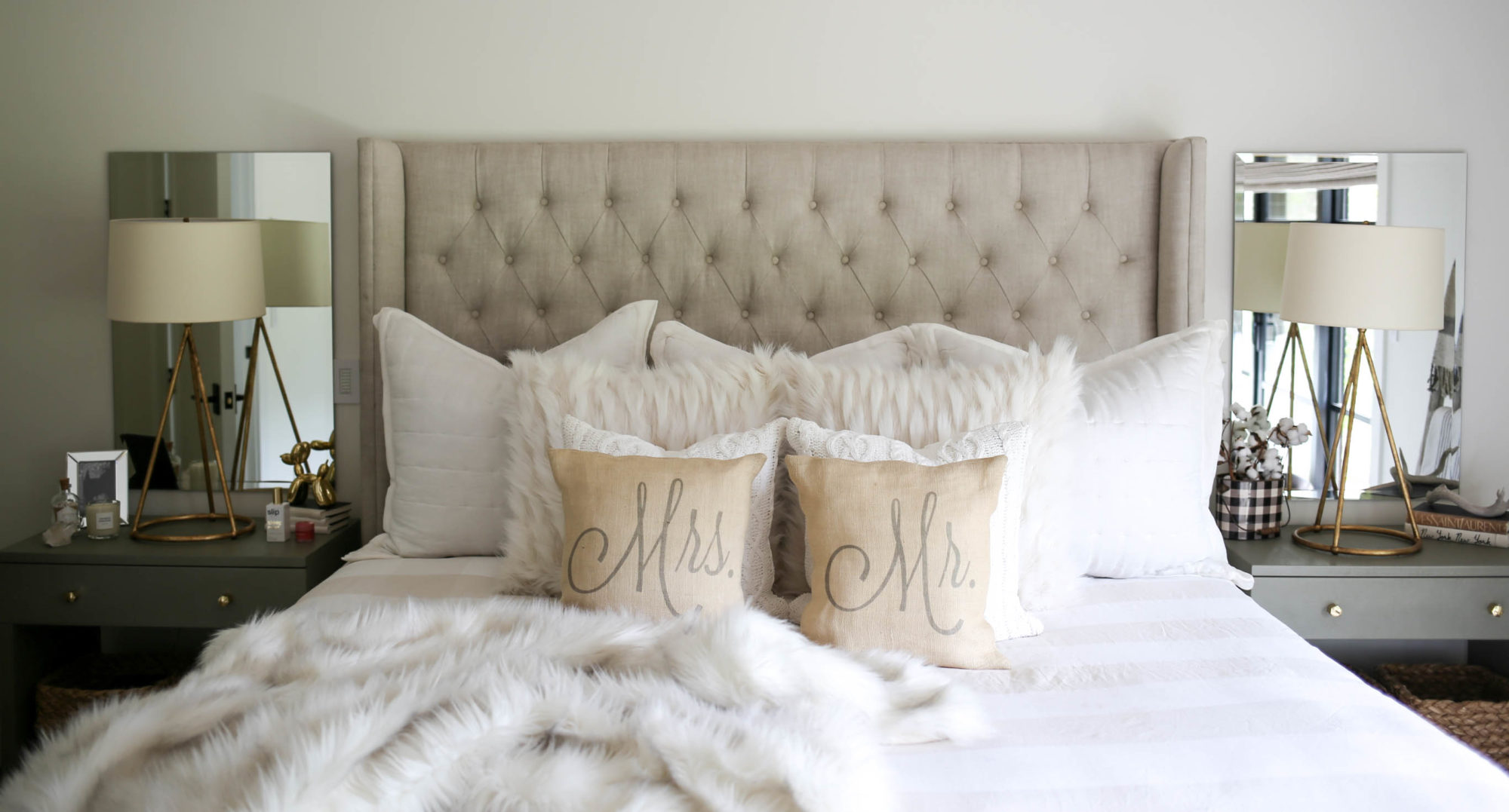 neutral farmhouse bedroom