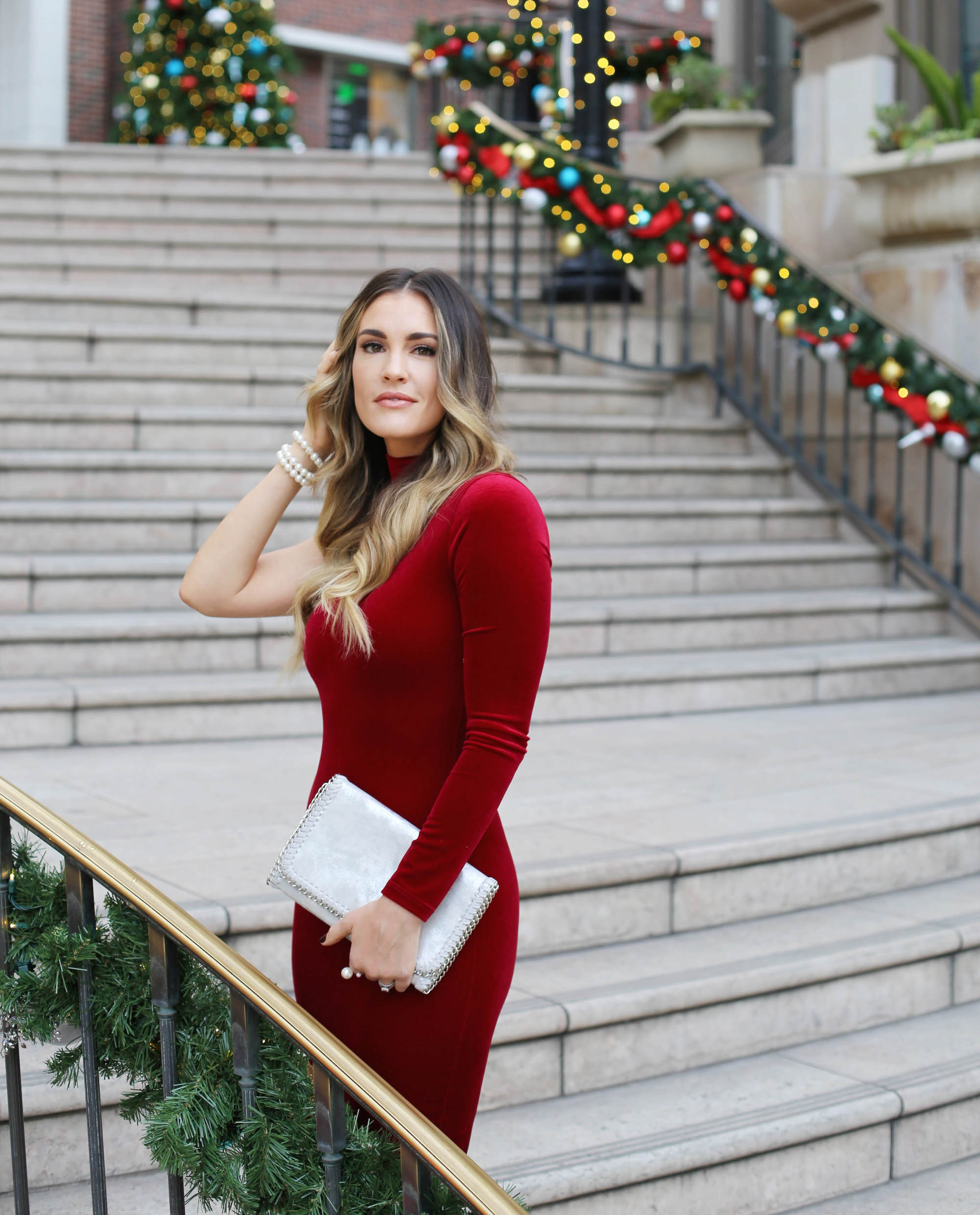 velvet holiday dress styled by kasey 
