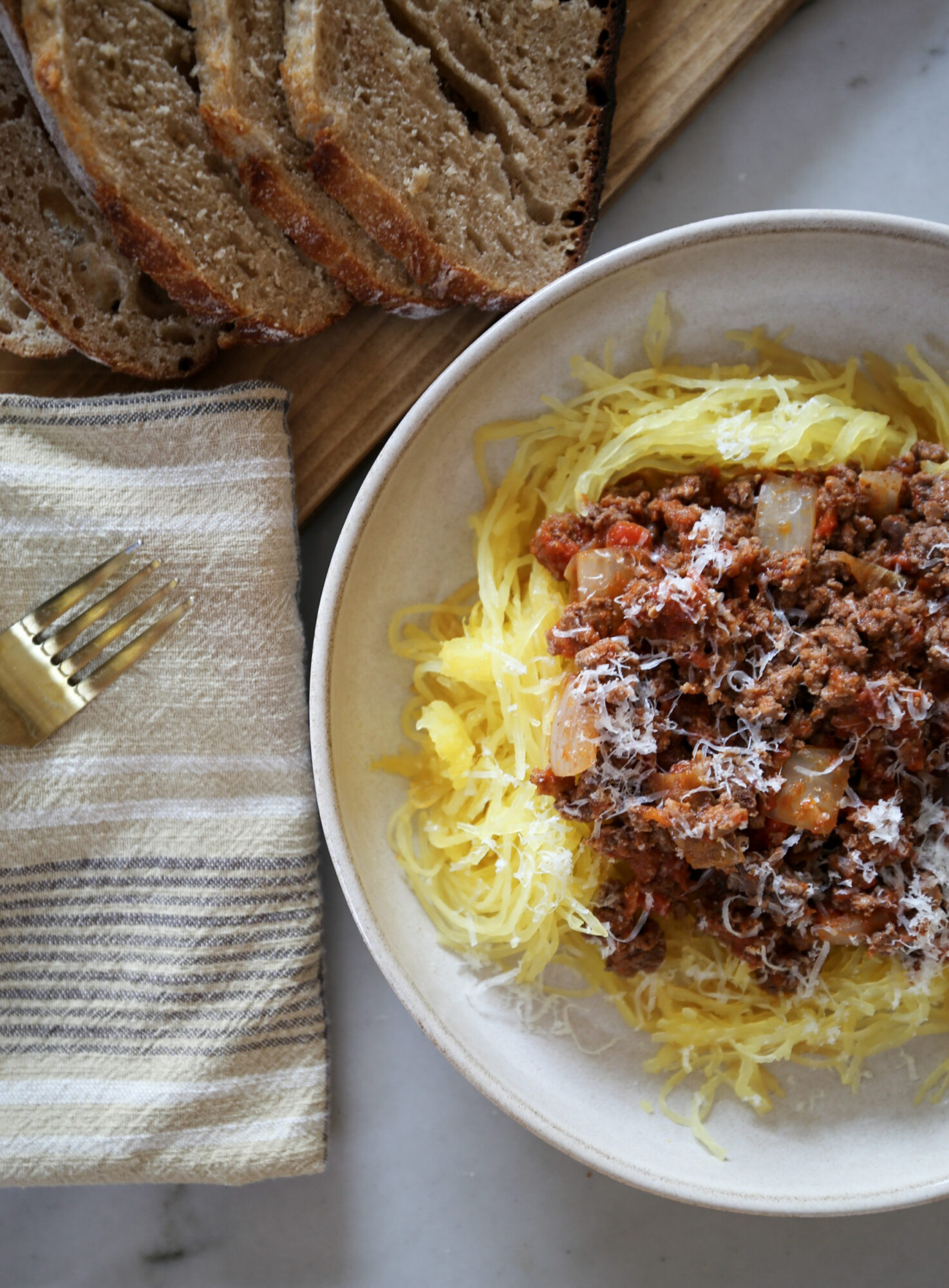 grass fed beef spaghetti squash bowls 