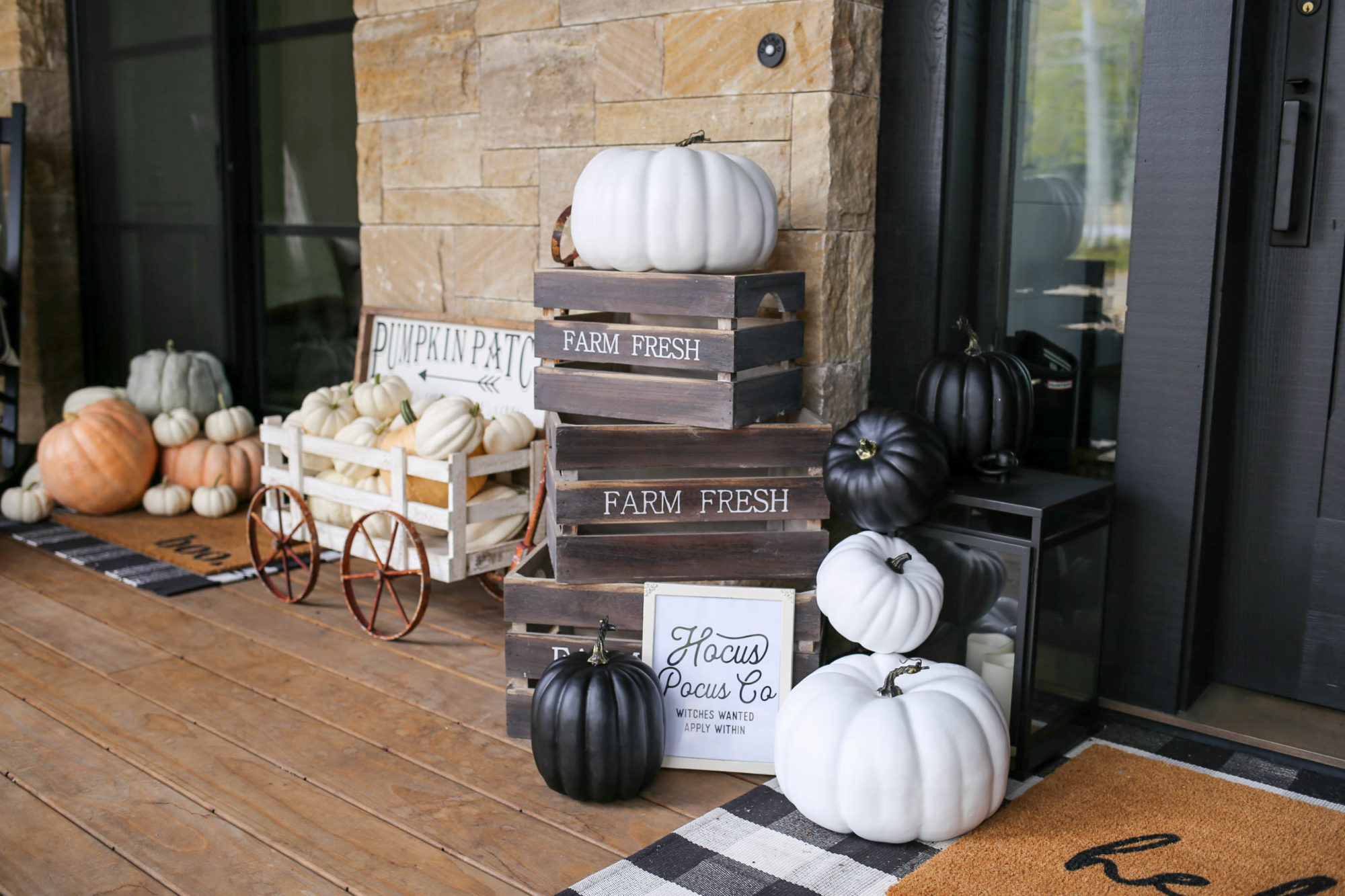 farmhouse halloween front porch