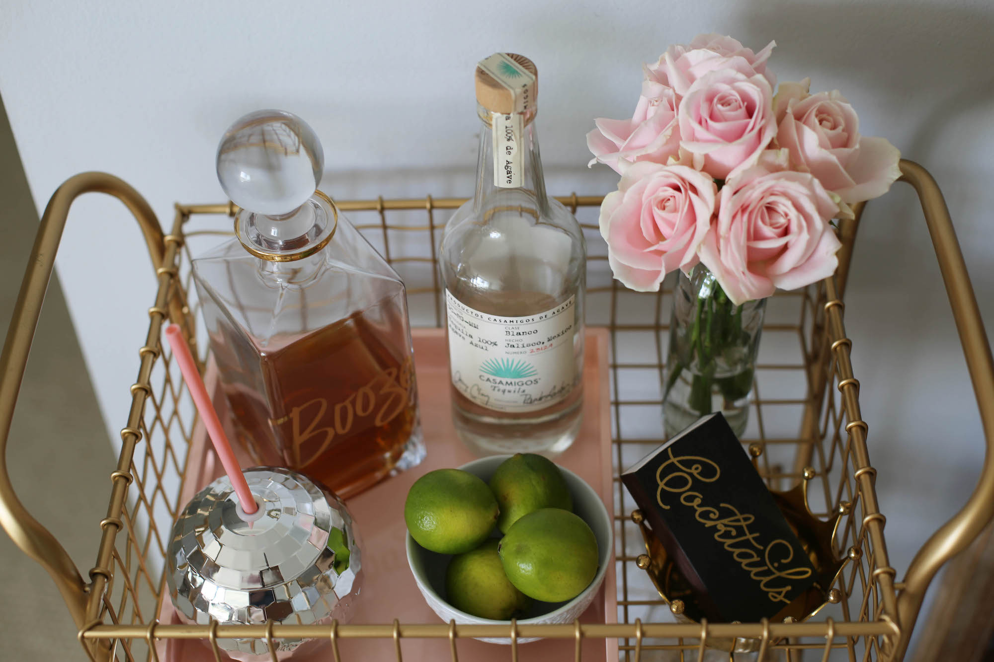 gold min bar cart