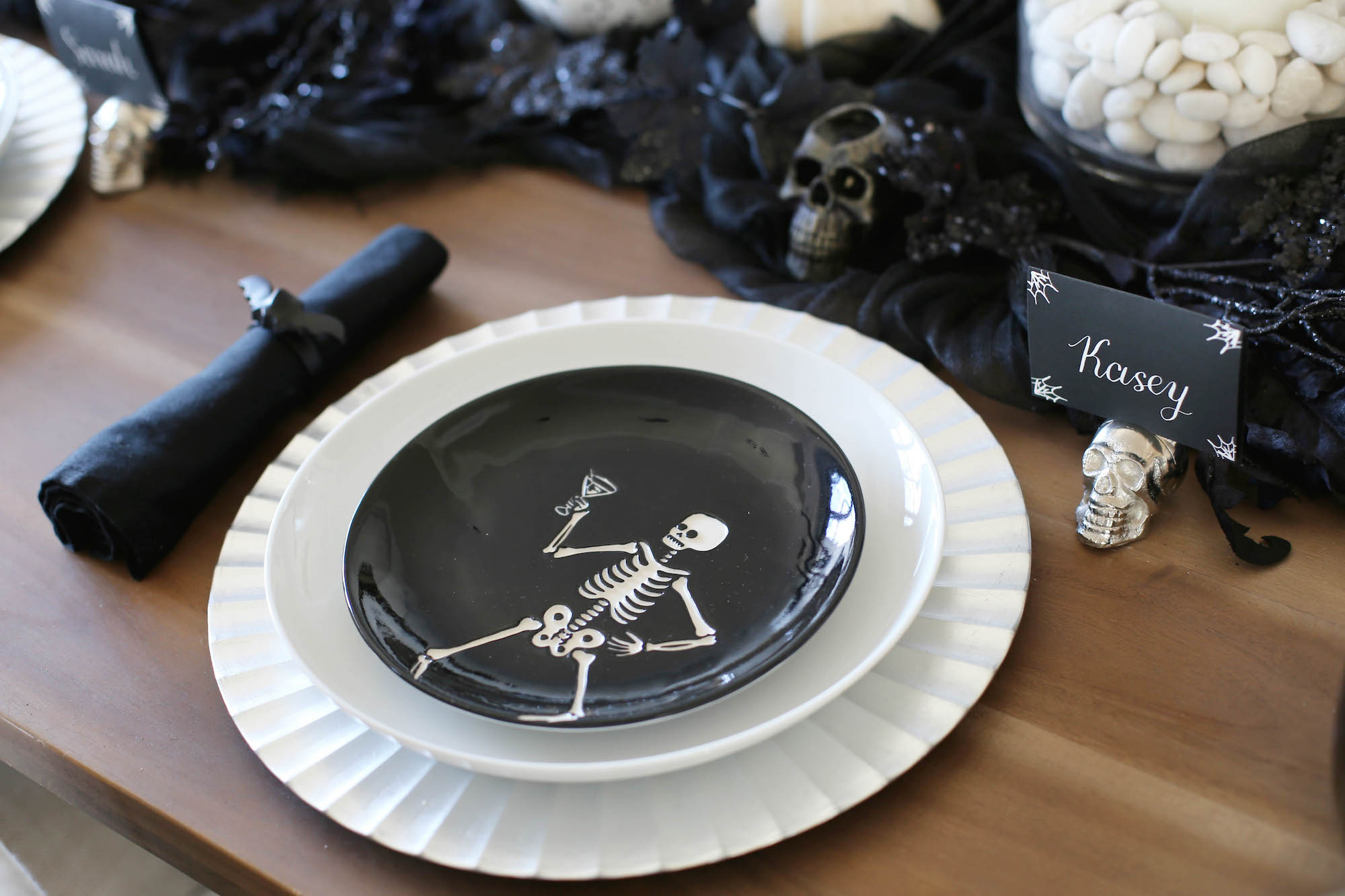 halloween tablescape styled by kasey