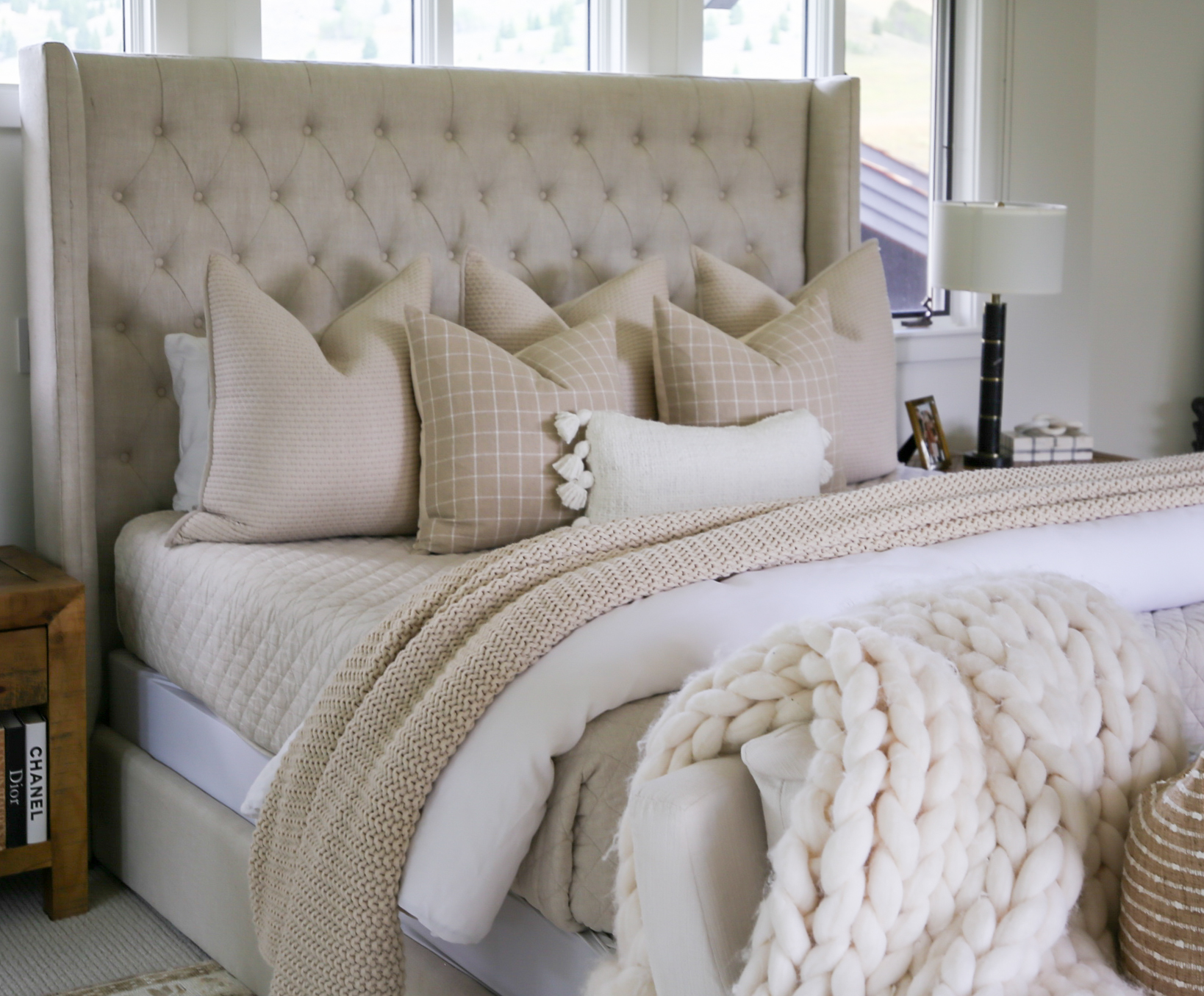 modern country neutral bedroom home decor