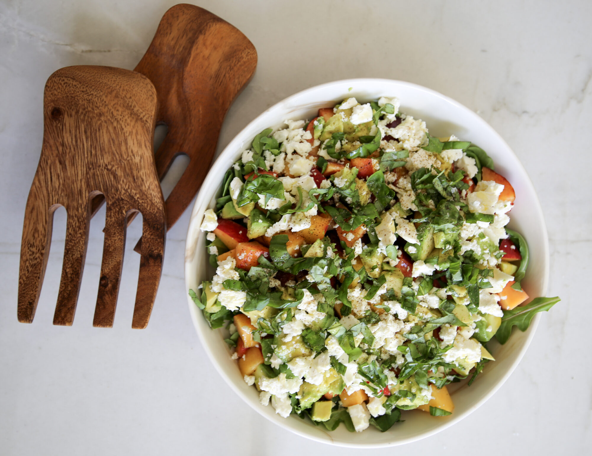 summer peach and arugula salad 