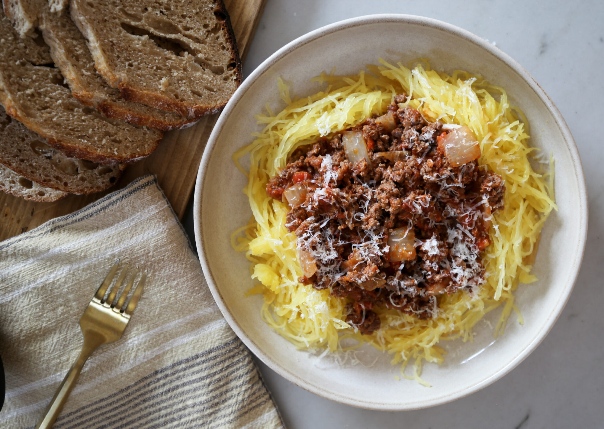 grass fed beef spaghetti squash bowls 