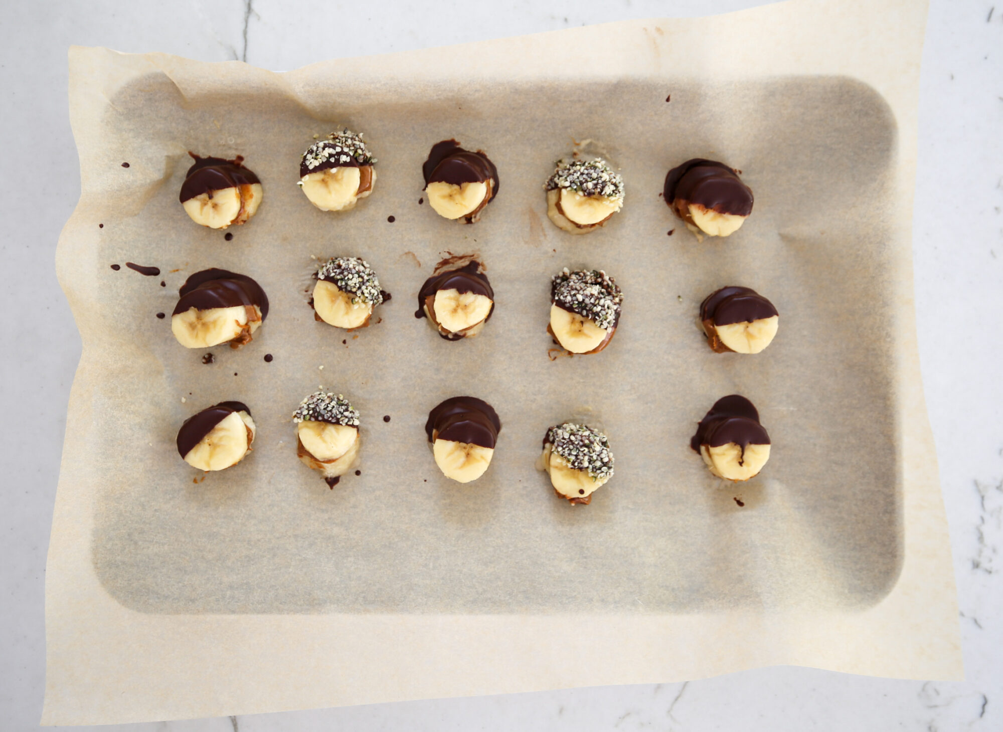 frozen banana bites