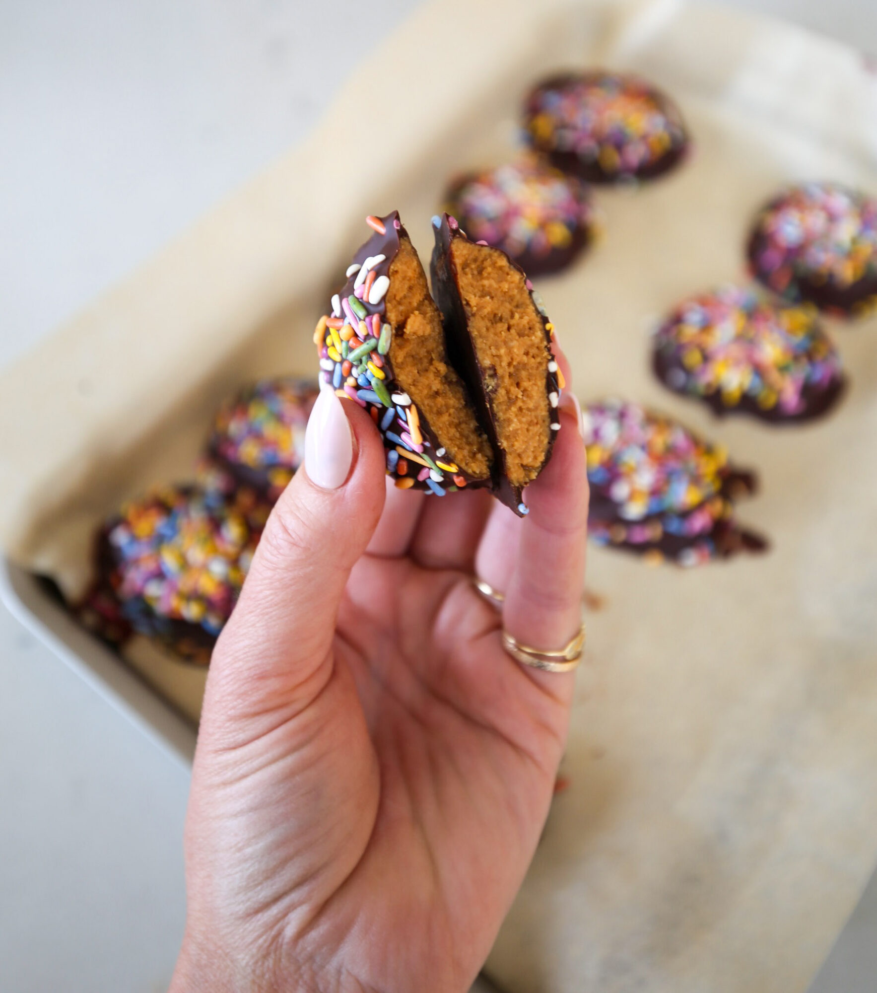 healthy chocolate peanut butter easter eggs