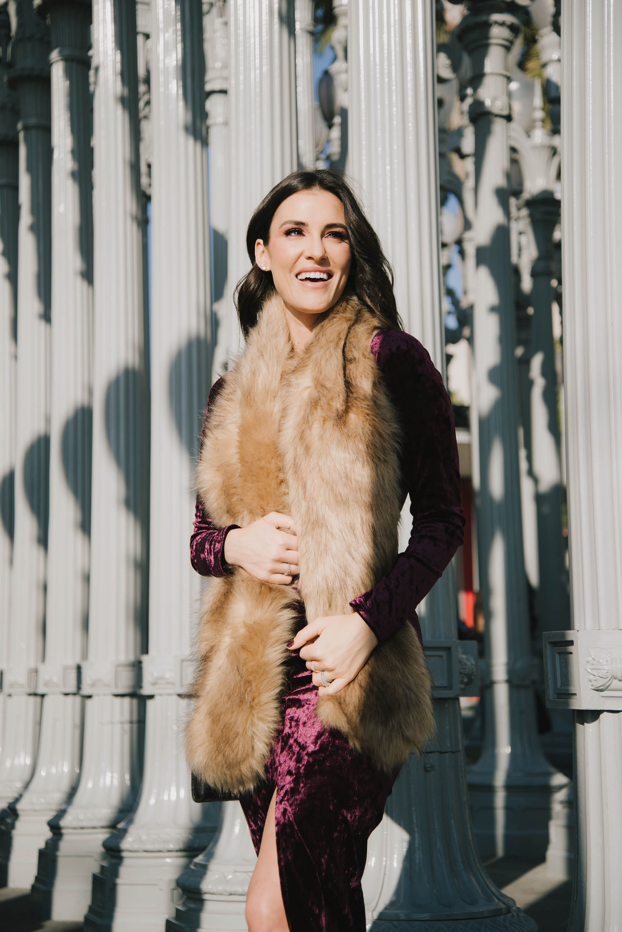 holiday dress velvet fur