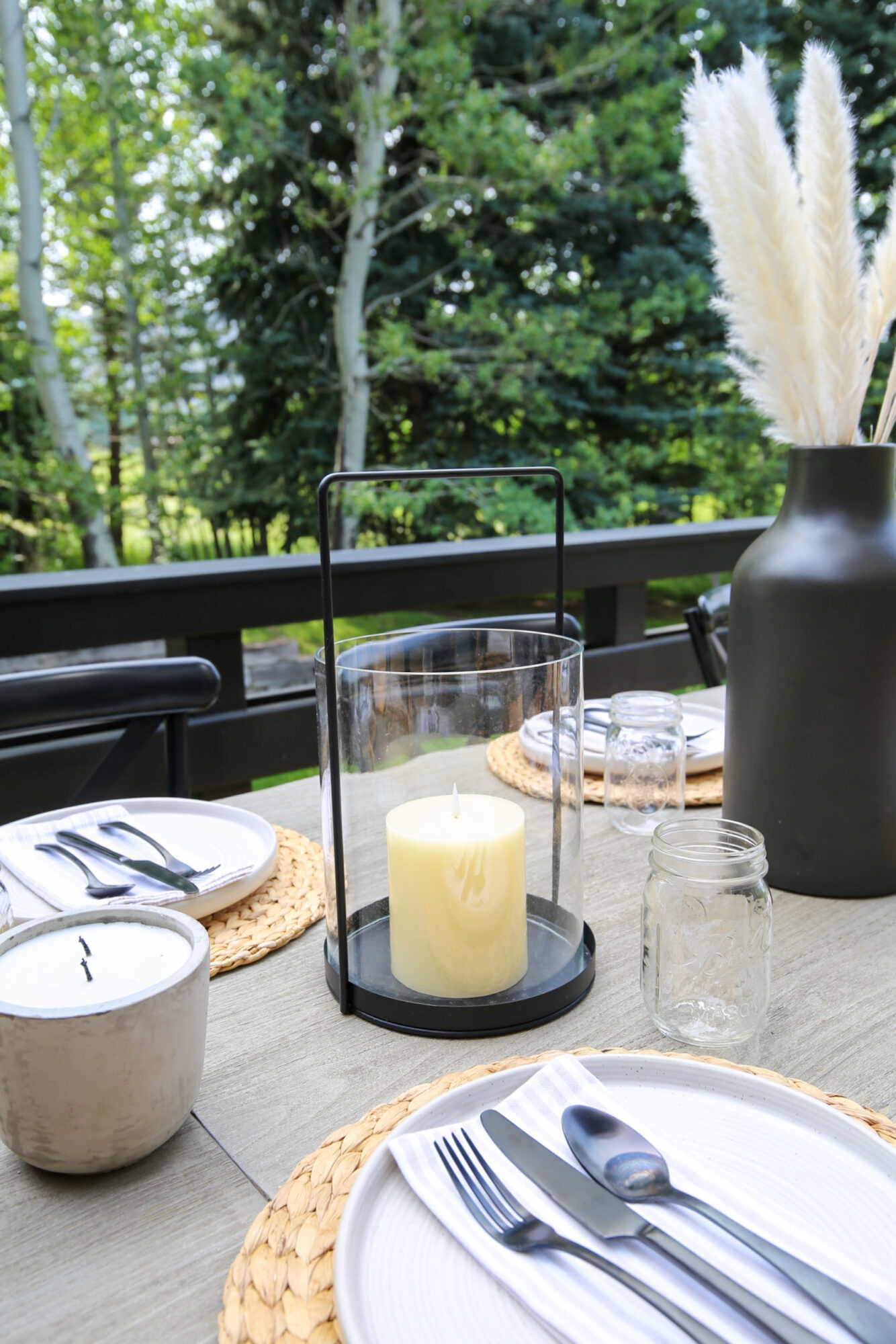 outdoor dining simple farmhouse table