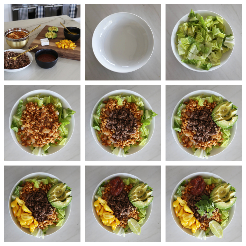 healthy taco salad step by step