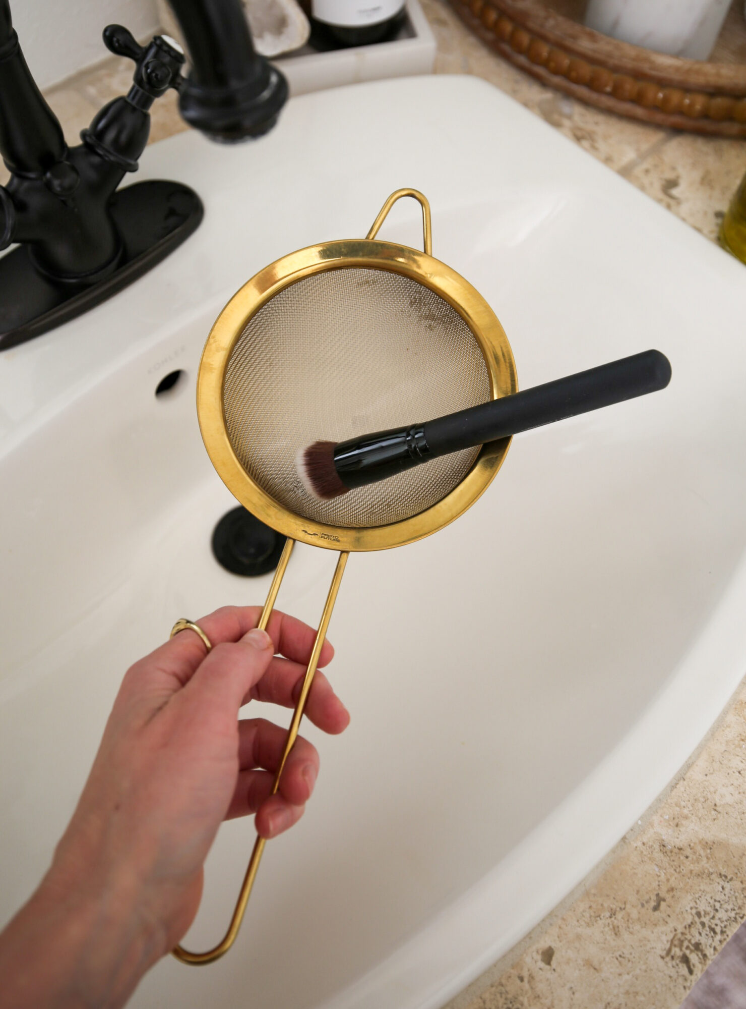 DIY makeup brush and sponge cleaner