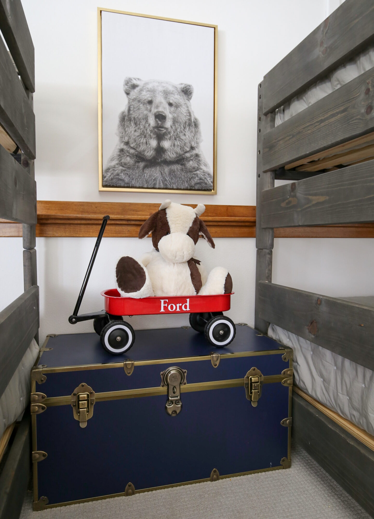 bunk and play room before and after
