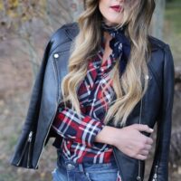 fall plaid bf jeans