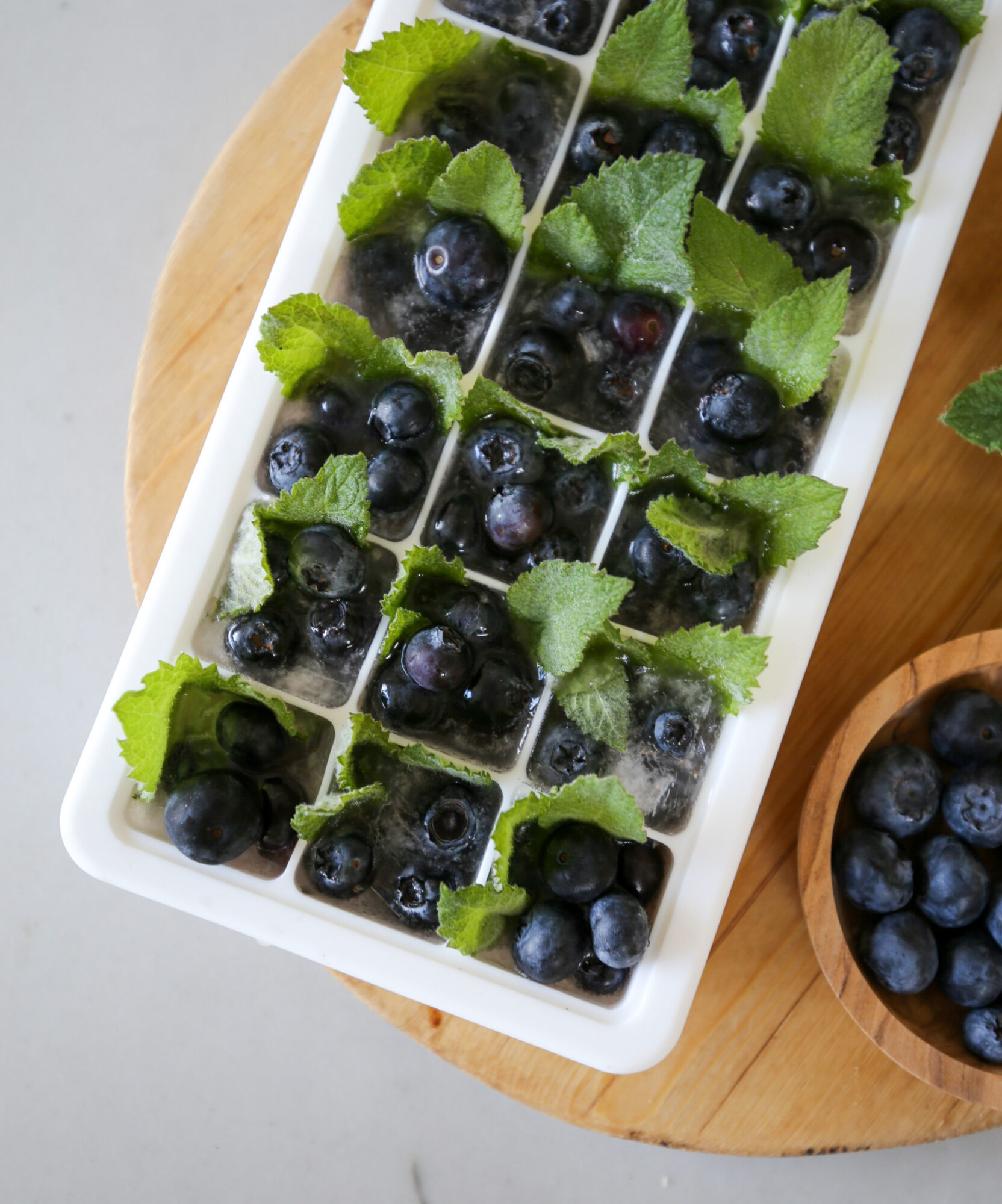 blueberry mint summer ice cubes
