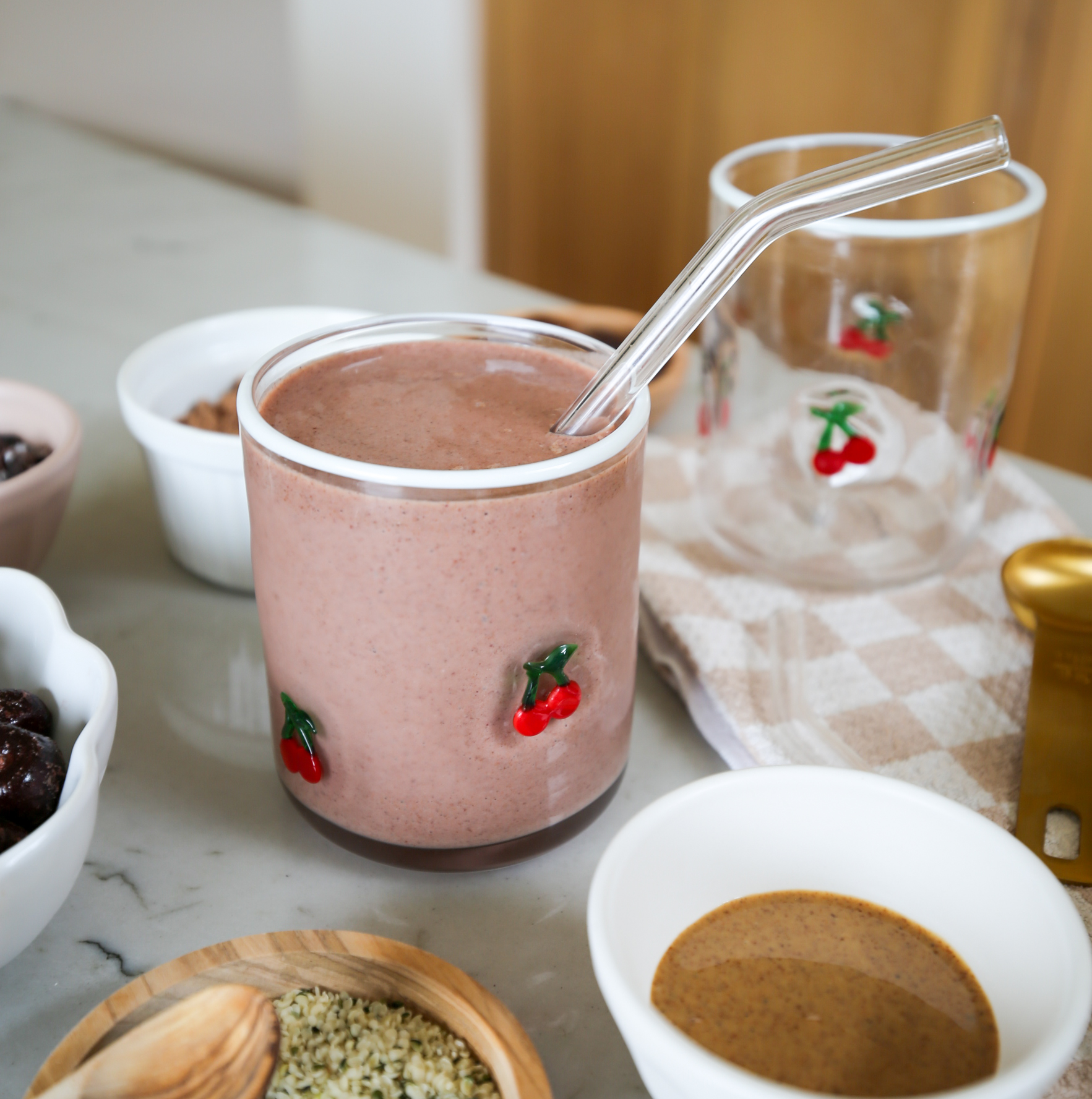 cherry chocolate protein smoothie