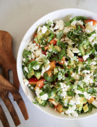 summer peach and arugula salad