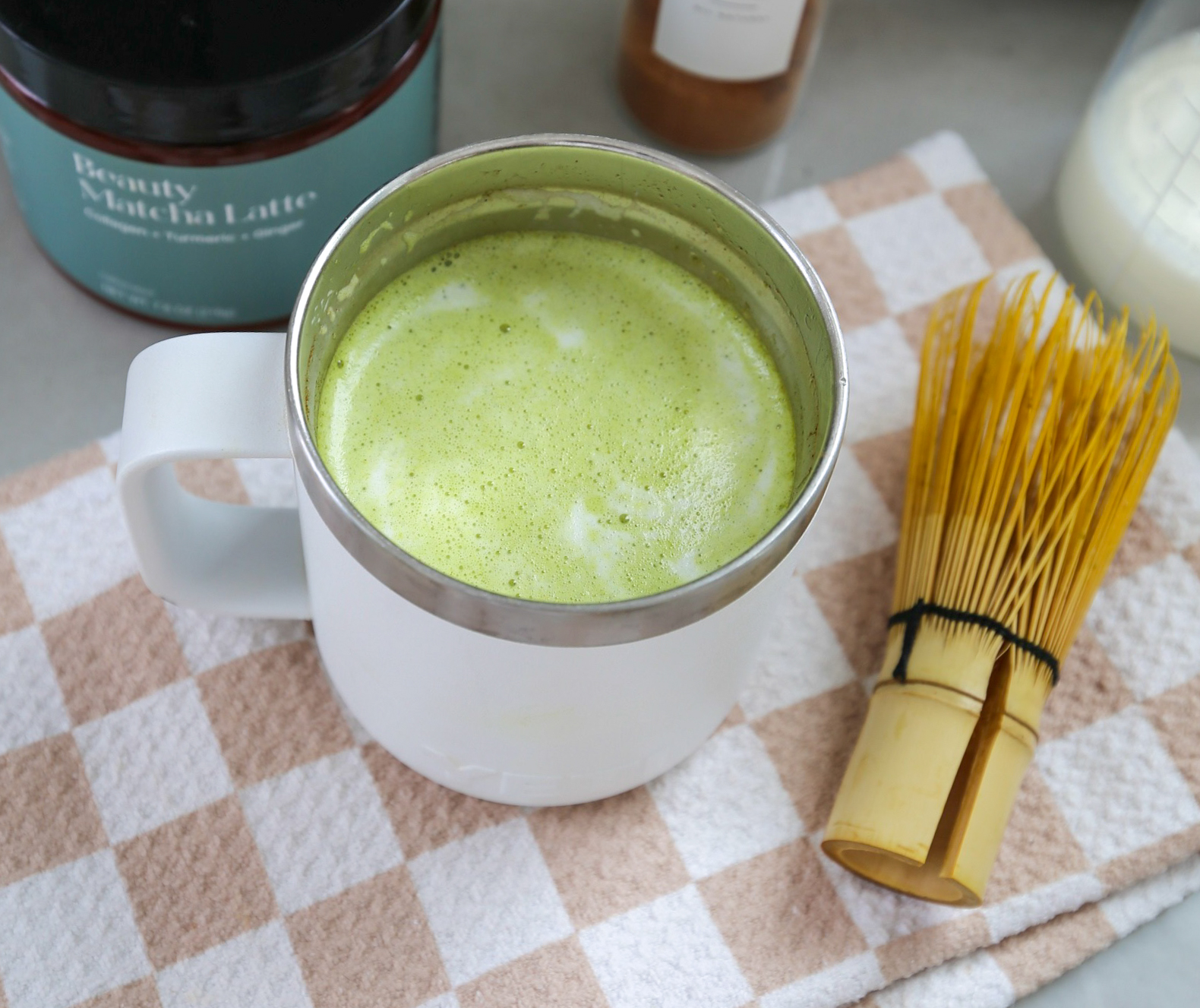 high protein morning matcha drink