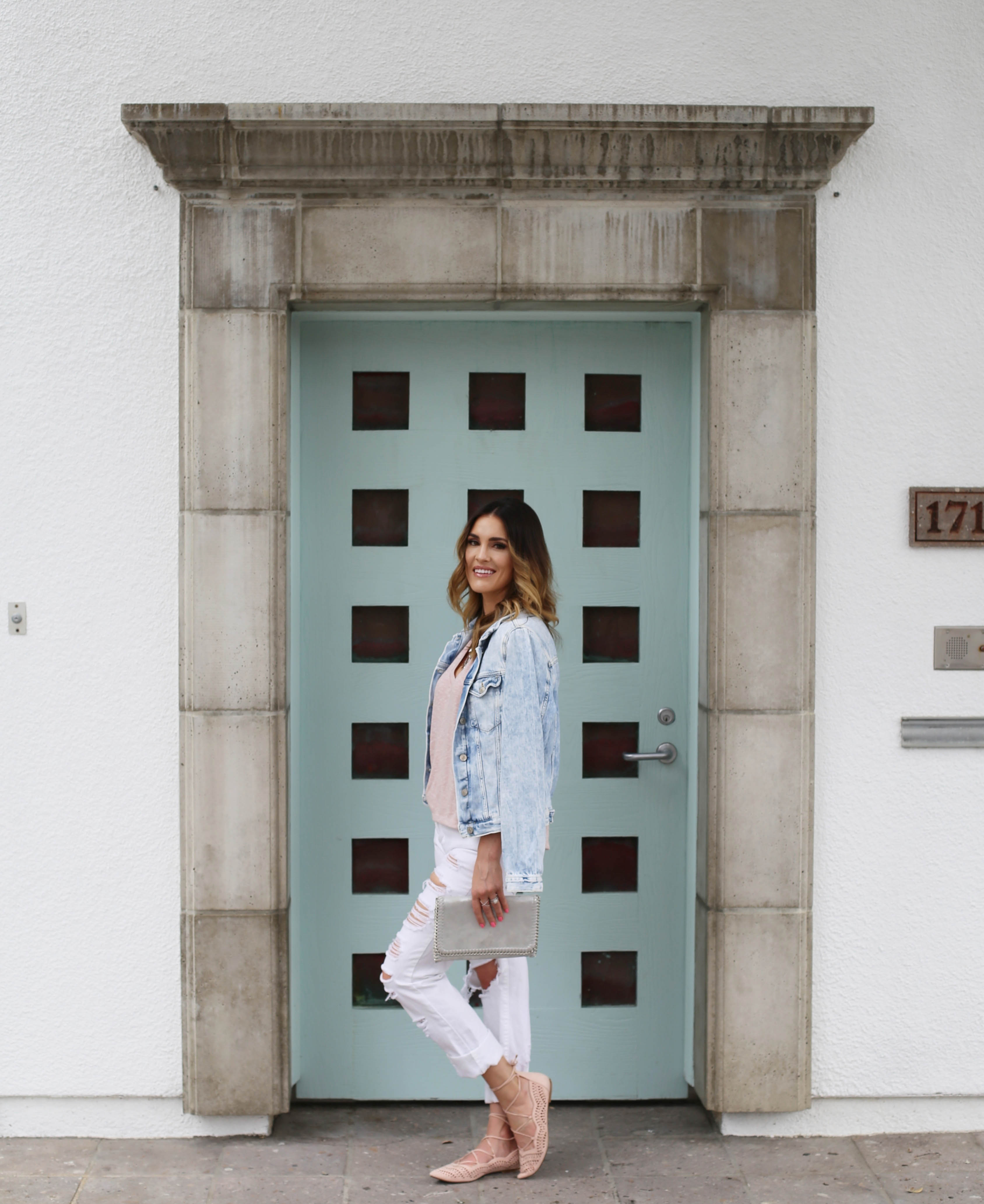 summer denim mint door 
