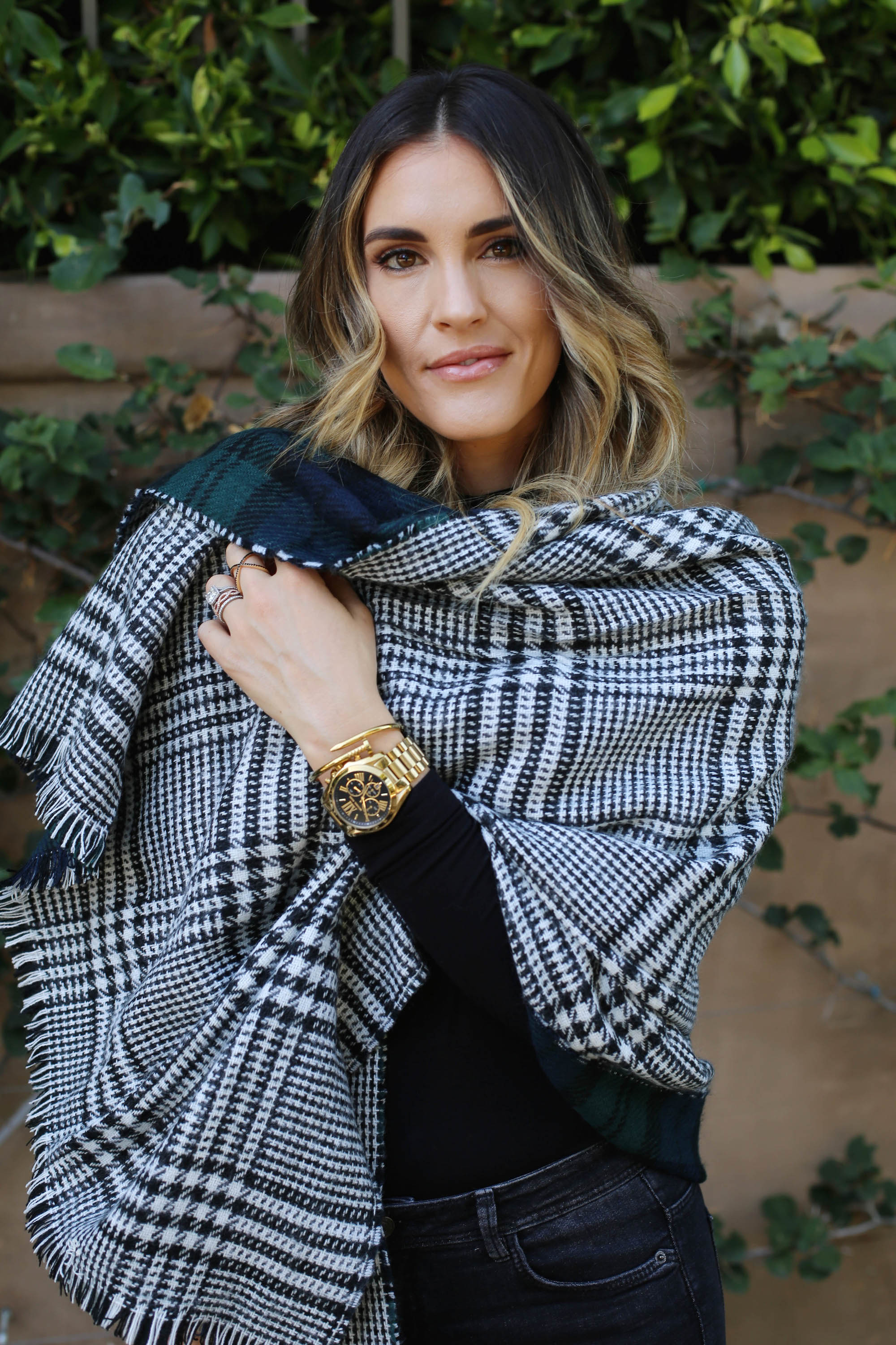 black out blanket scarf styled by kasey